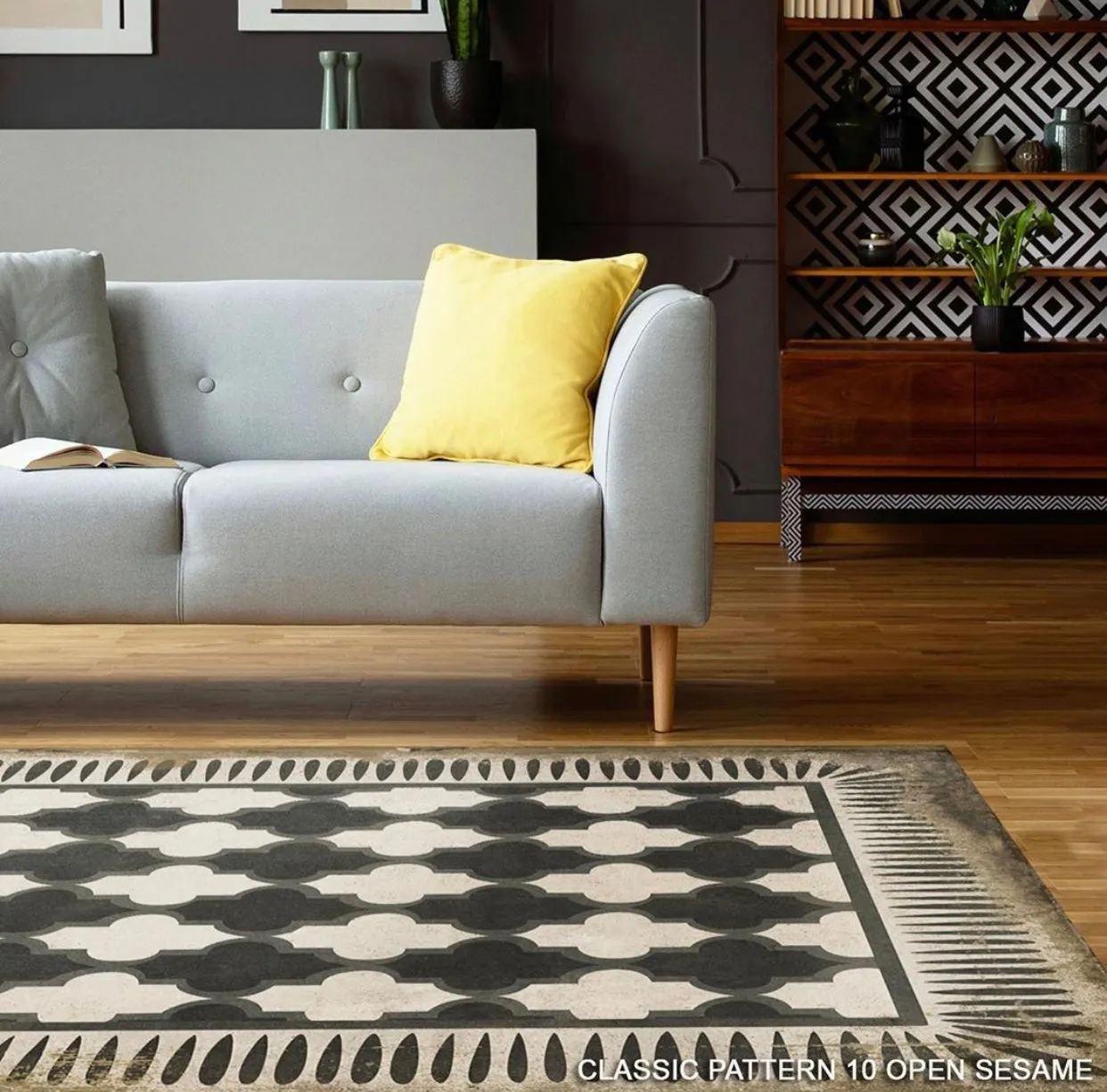 Pattern 10 "Open Sesame" Vinyl Floorcloth - Spicher & Co.