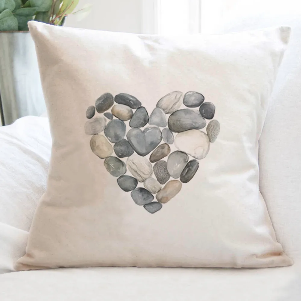 Pebble Heart - Valentine's Day Square Canvas Pillow