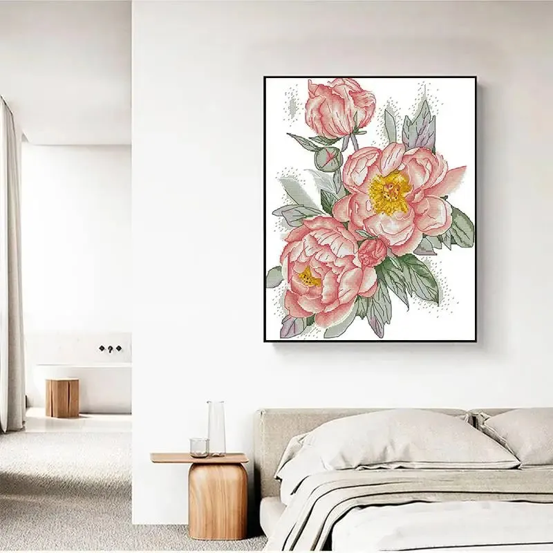Peony Flower Pattern Cross Stitch Kit