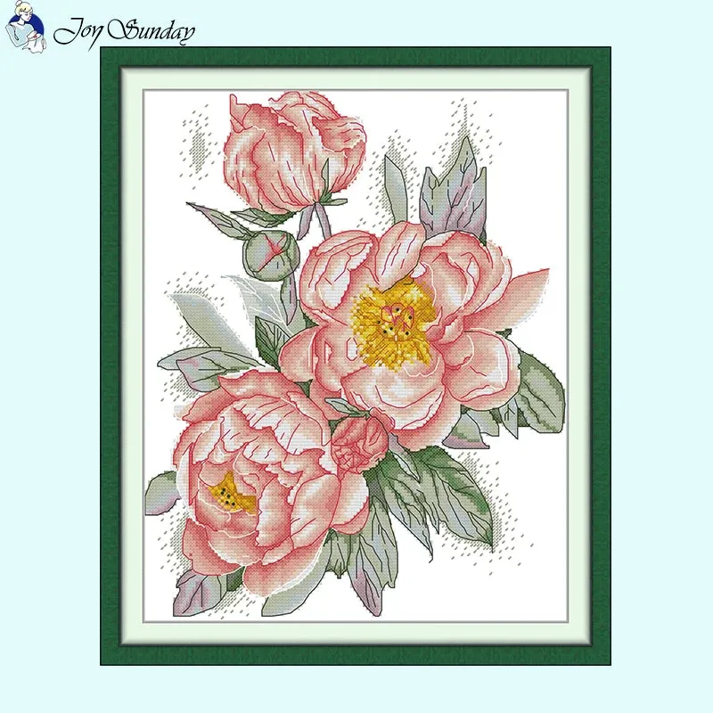 Peony Flower Pattern Cross Stitch Kit