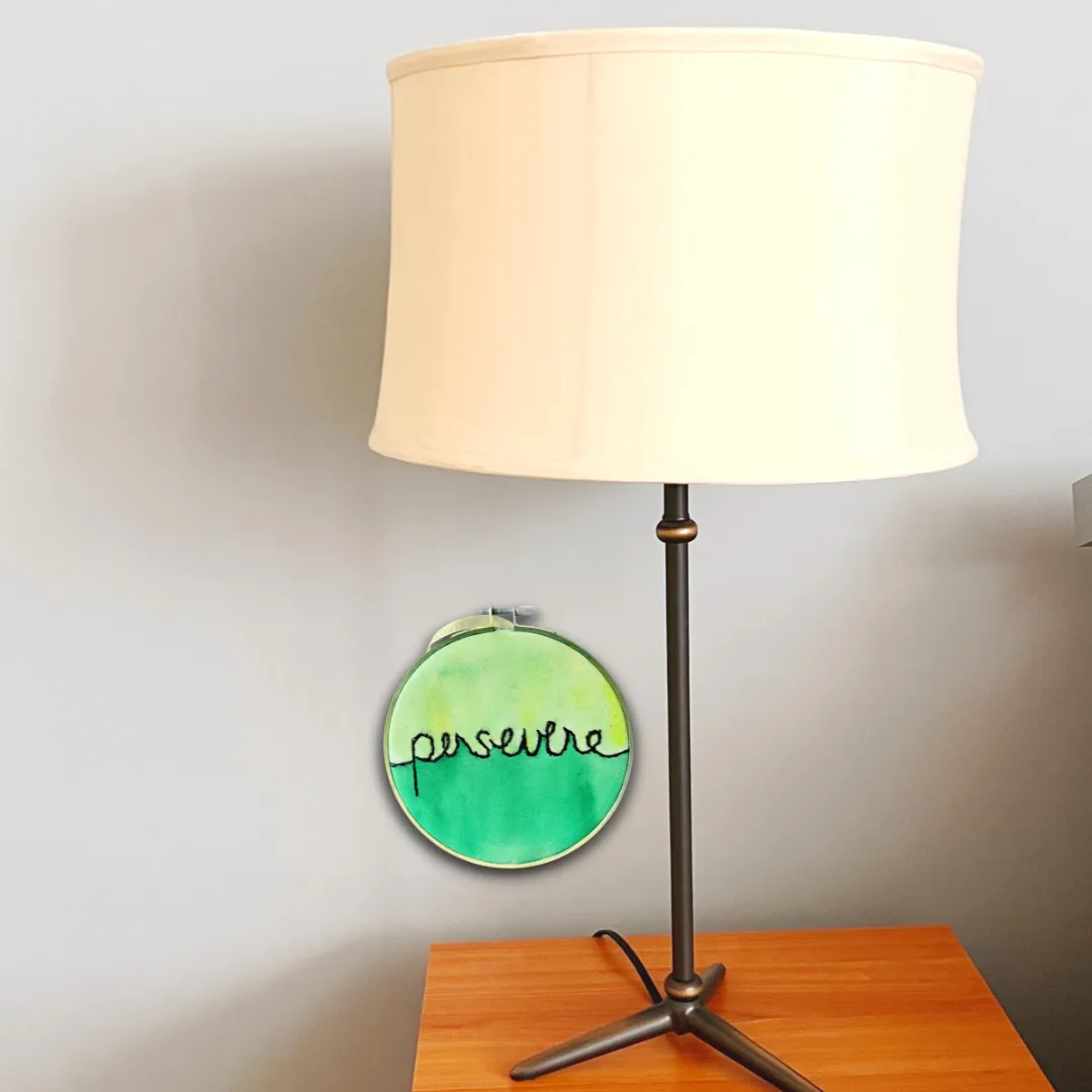 persevere - single word hoop art