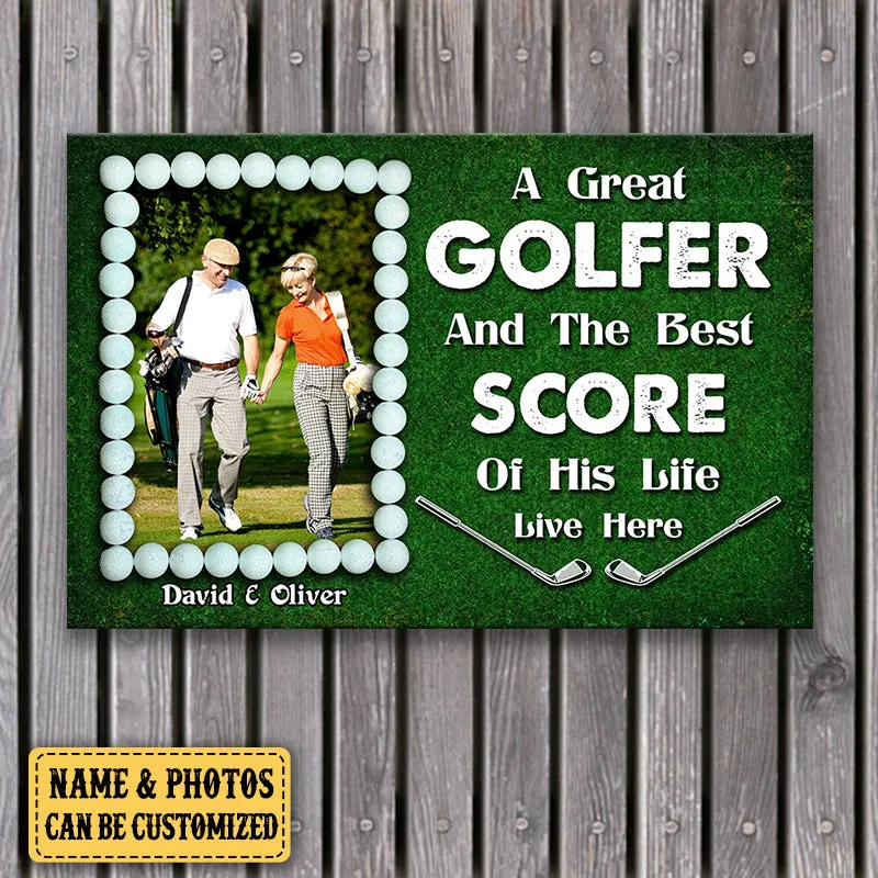 Personalized A Great Golfer And The Best Score Of His Life Live Here Canvas