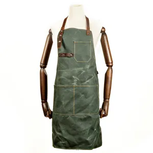 Personalized Canvas Apron Canvas With Leather Apron Work Apron Shop Apron Server Apron Custom Logo Apron MC6156