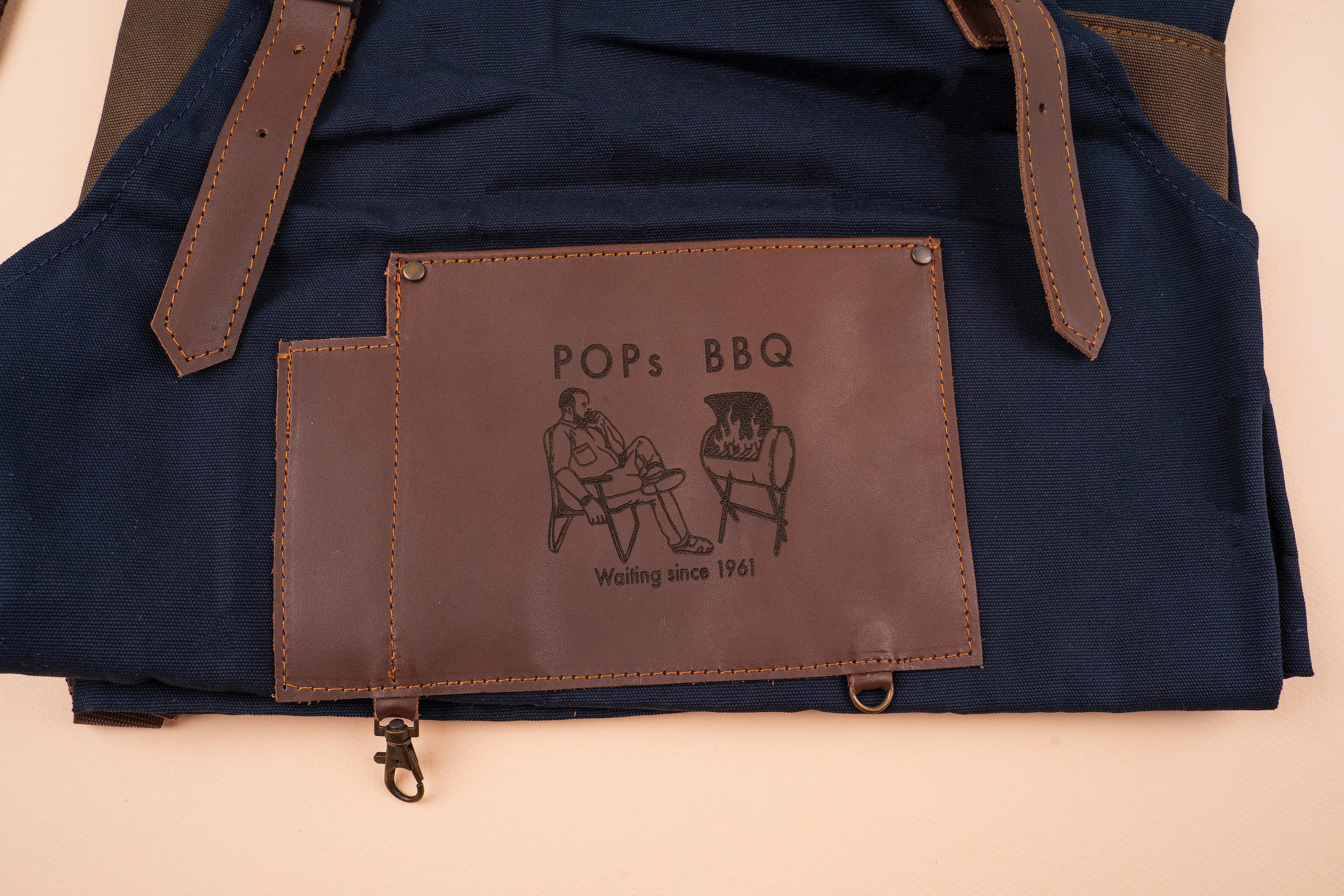 Personalized Handmade Canvas Apron with Adjustable Leather Strap