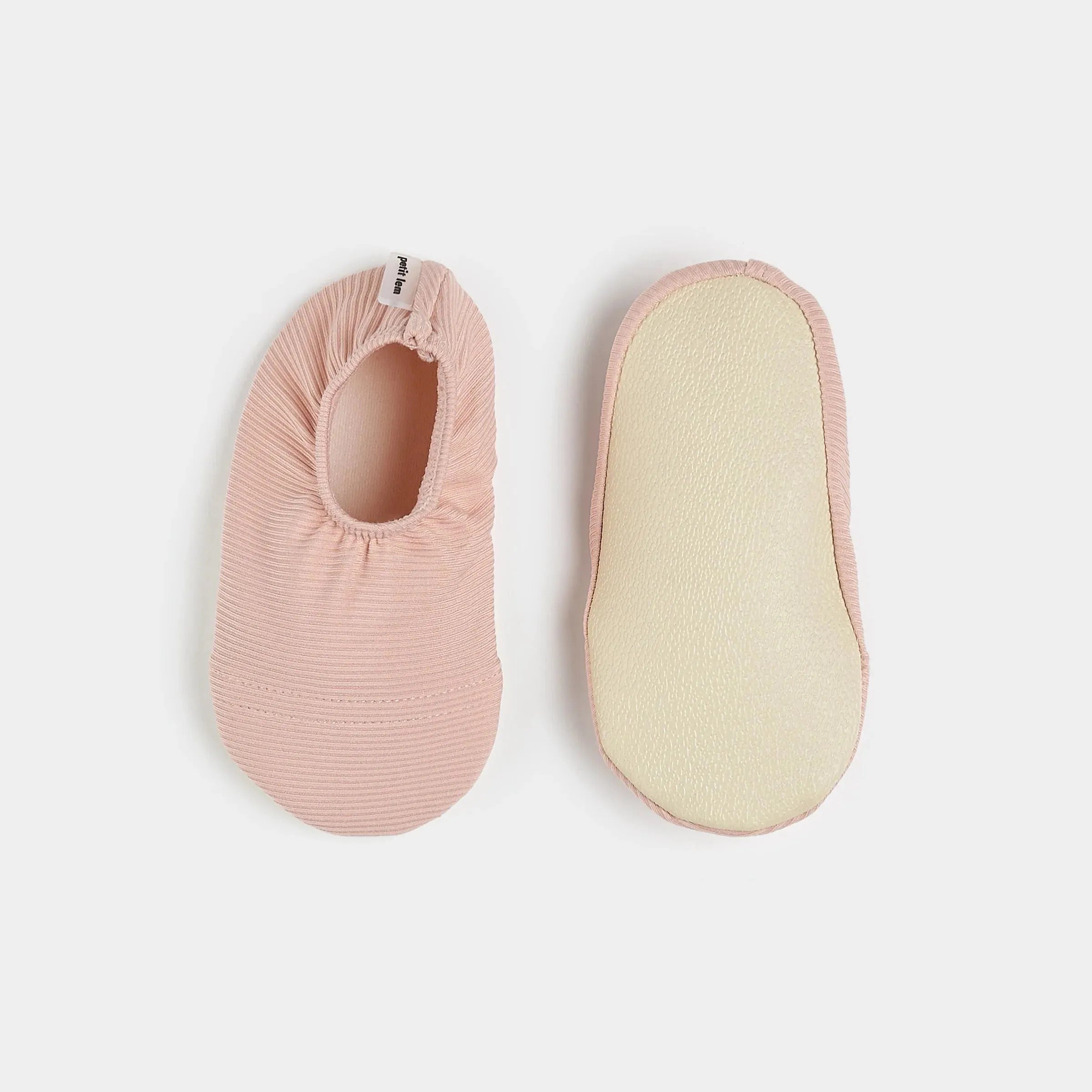 Petite Lem Girls Rose Quartz Ribbed Swim Slippers