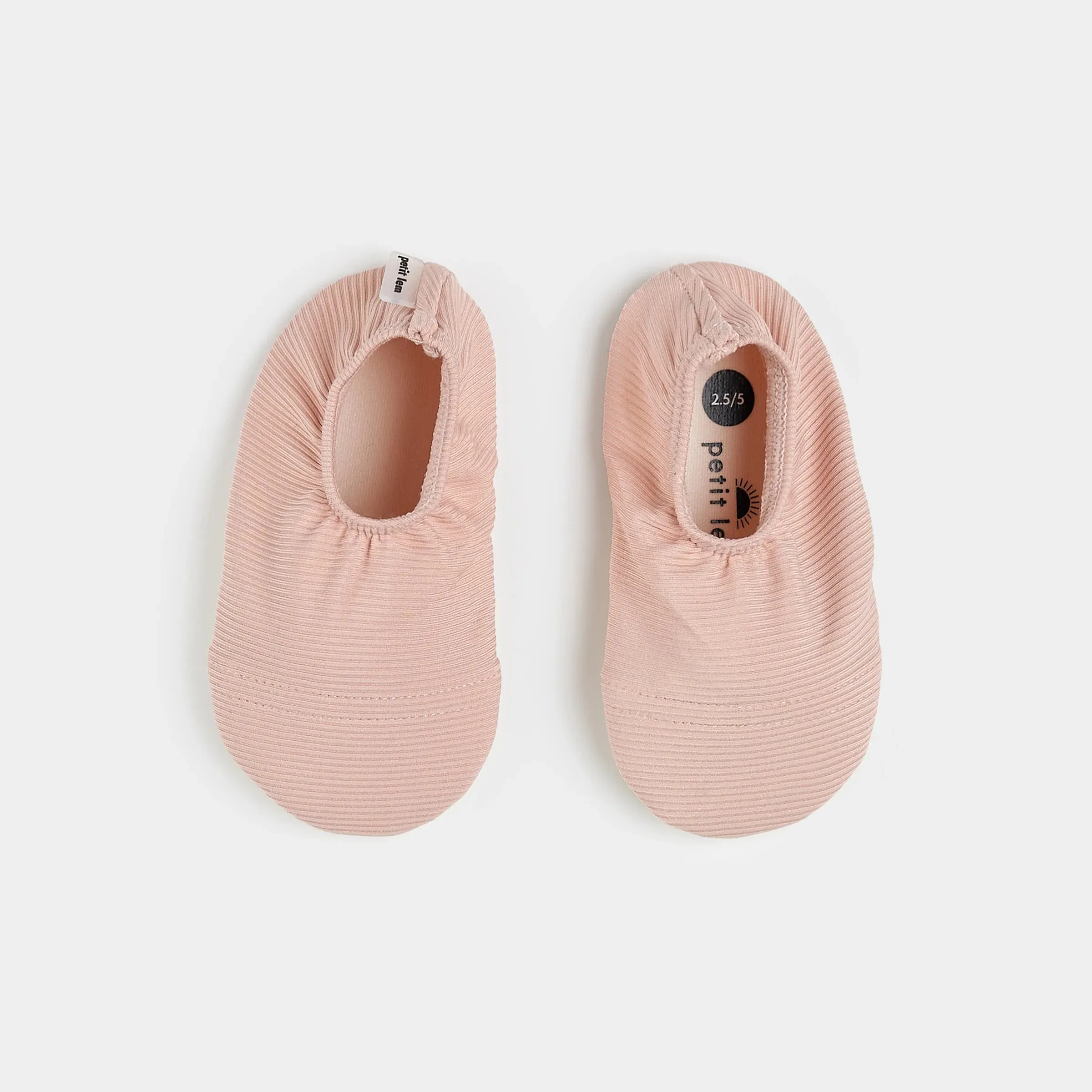 Petite Lem Girls Rose Quartz Ribbed Swim Slippers