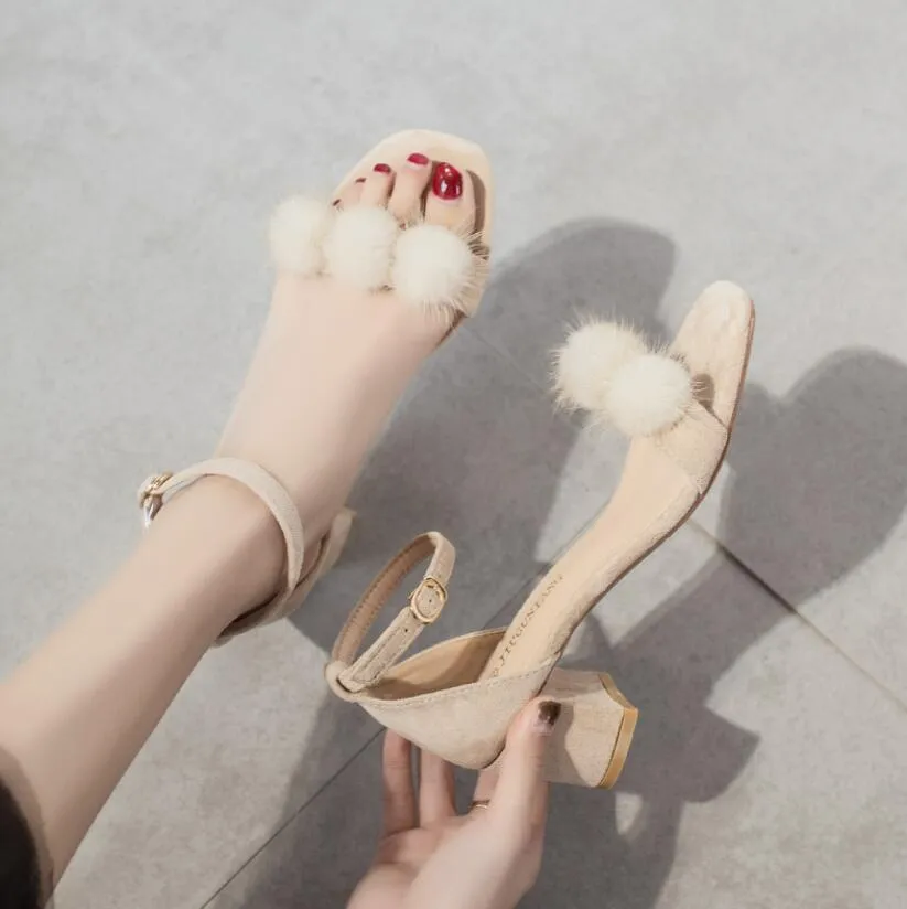 Petite One Strap Block Heel Sandals GS133