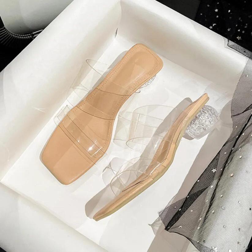 Petite Size Clear Strap Low Heeled Sandals ES87