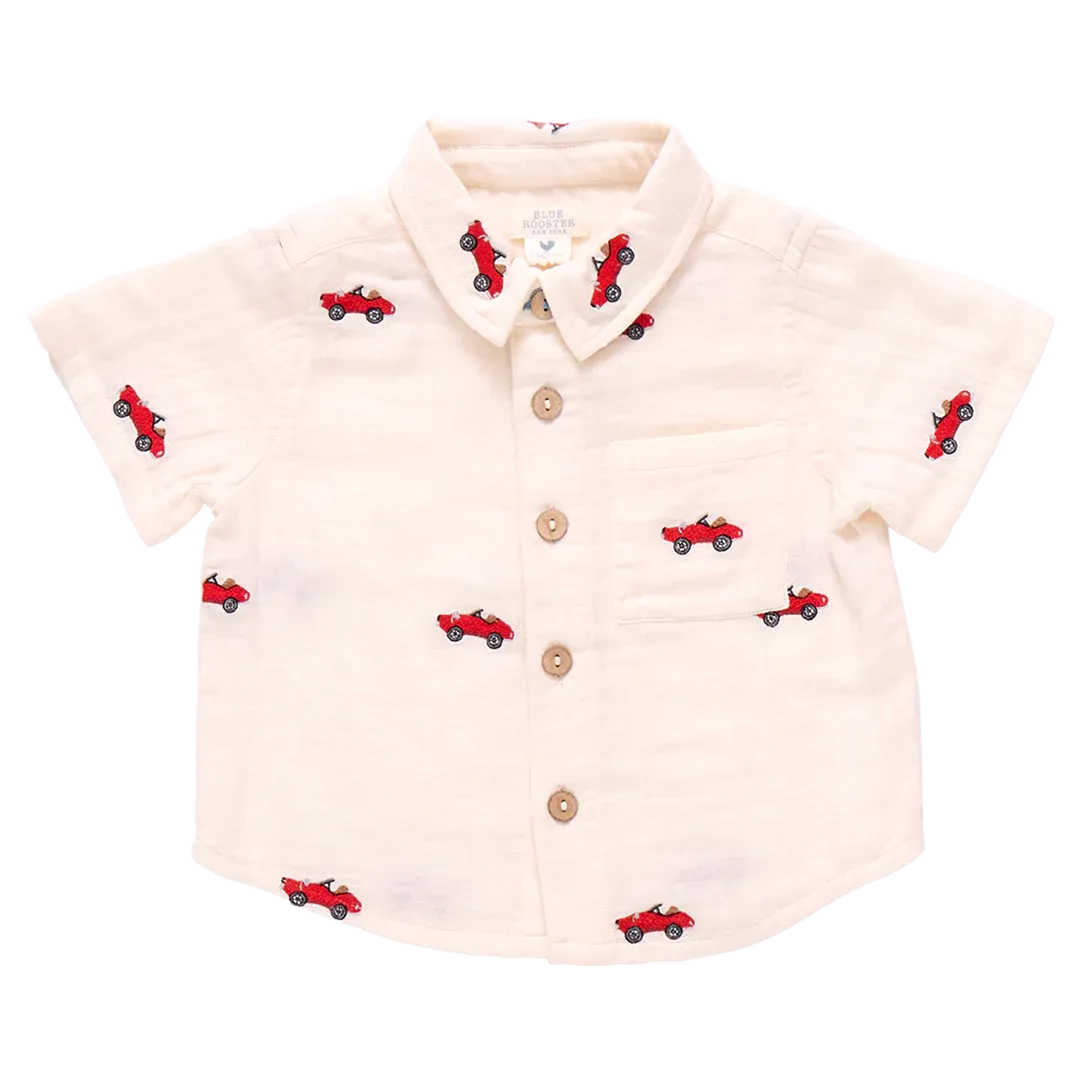 PINK CHICKEN Jack Shirt - Vintage Car Embroidery