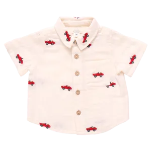 PINK CHICKEN Jack Shirt - Vintage Car Embroidery
