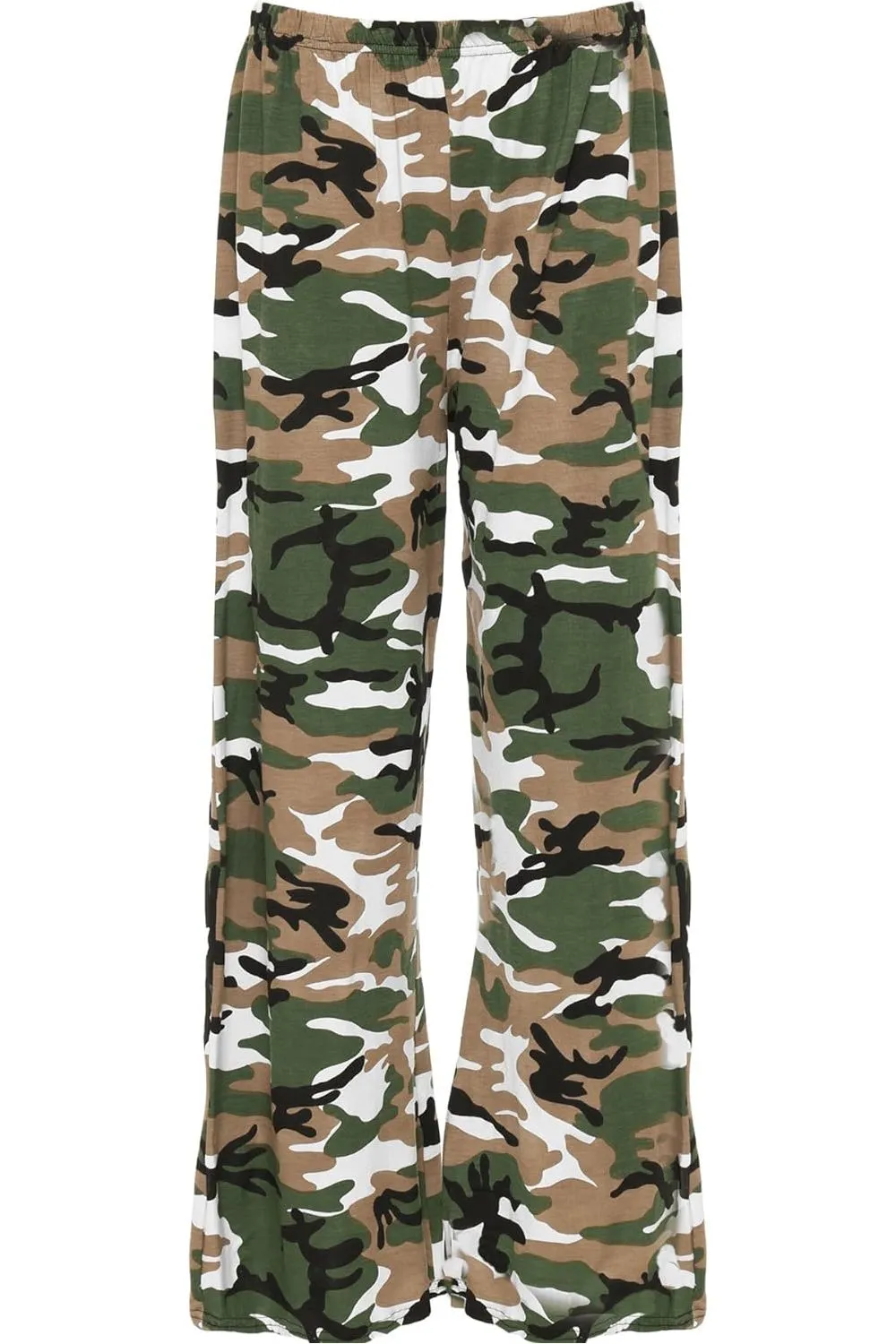 Plus Size Camouflage Print Palazzo Trouser