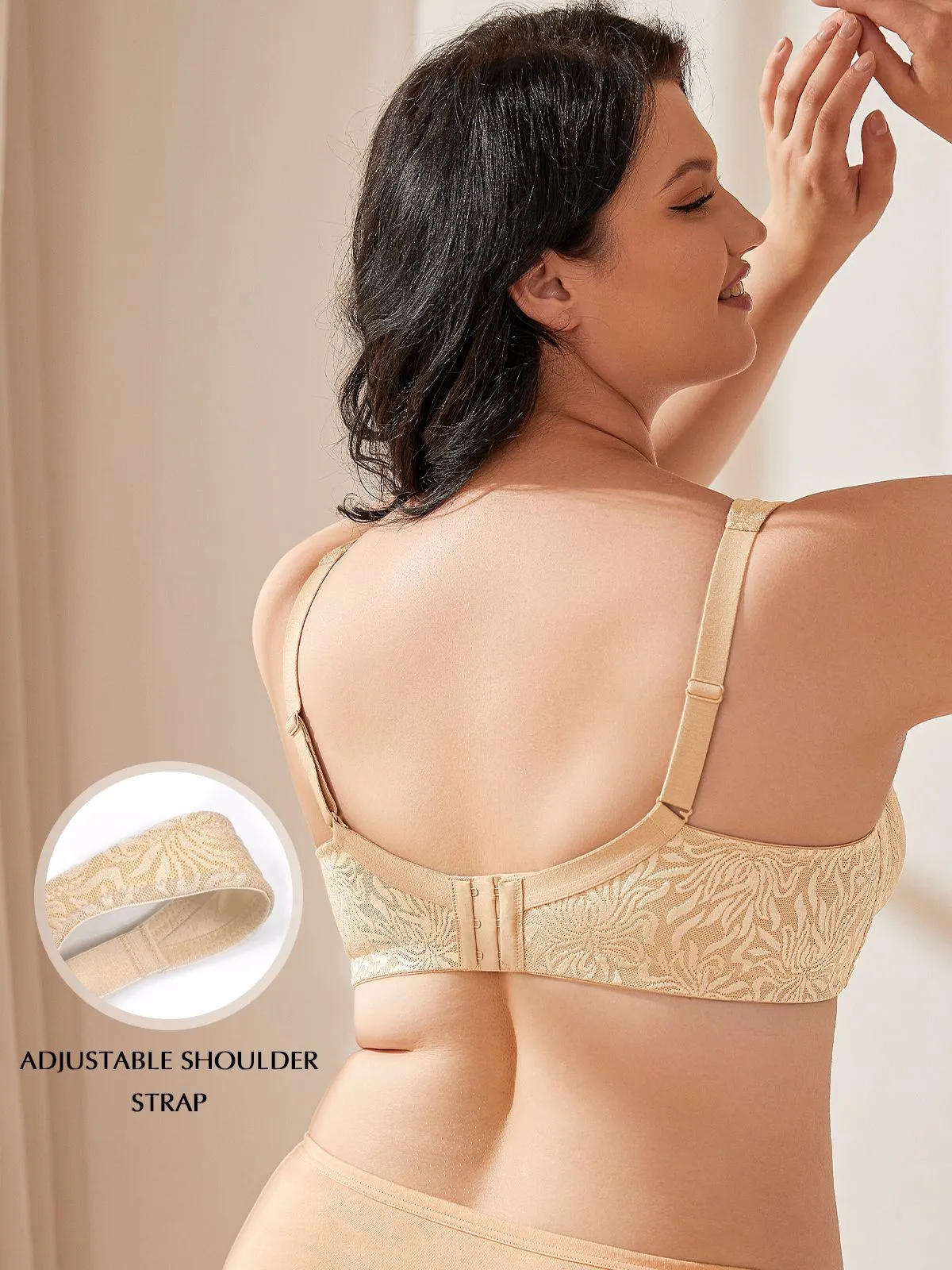 Plus Size Non Padded Wire-free Minimizer Bra Dark Nude