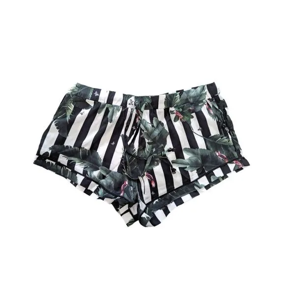 PLUSH REVOLVE Sultry Jungle Stripe Pajama Set Size XS Tropical Summer PJs