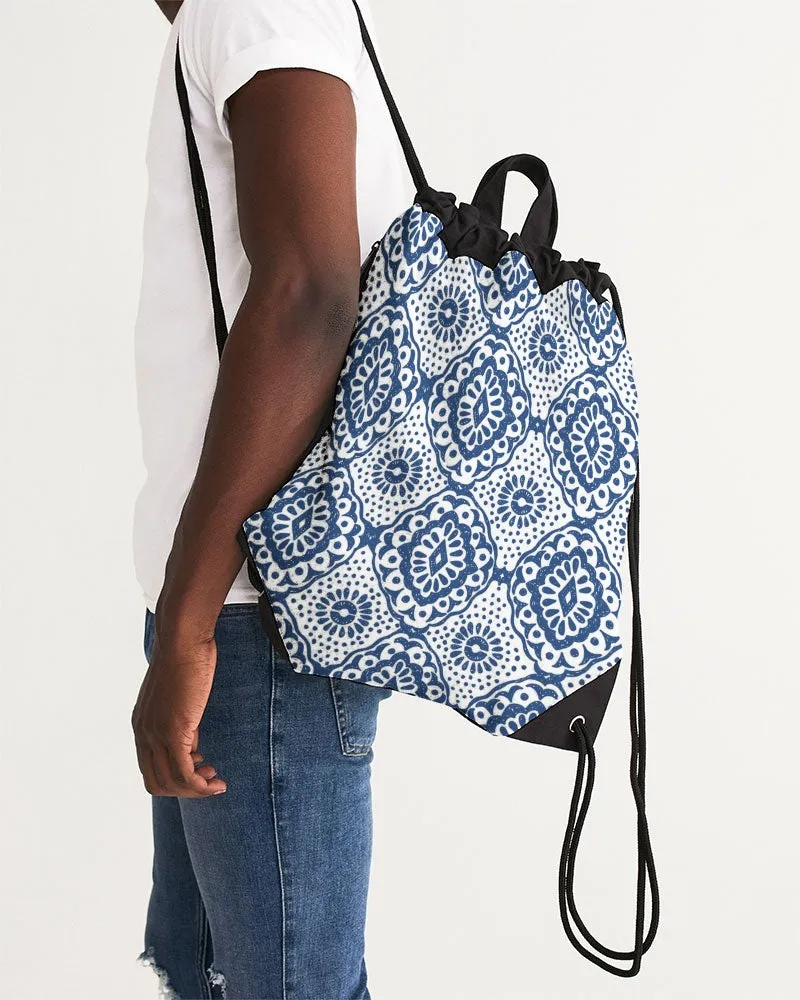 Porcelain Collection Canvas Drawstring Bag