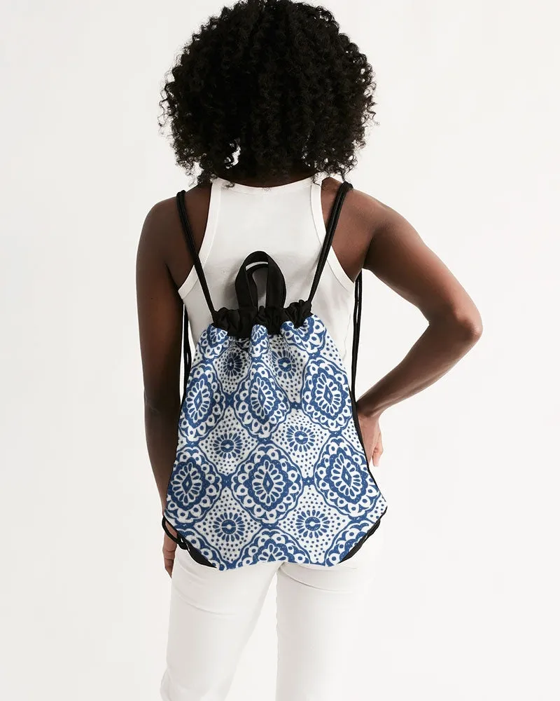 Porcelain Collection Canvas Drawstring Bag