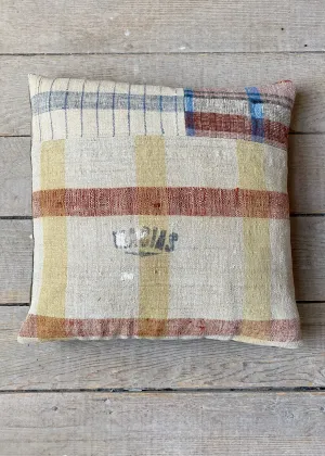 portuguese grain sack patched pillow #2