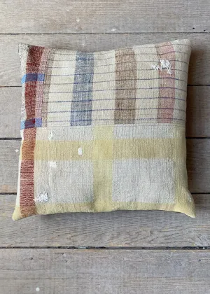 portuguese grain sack patched pillow #3