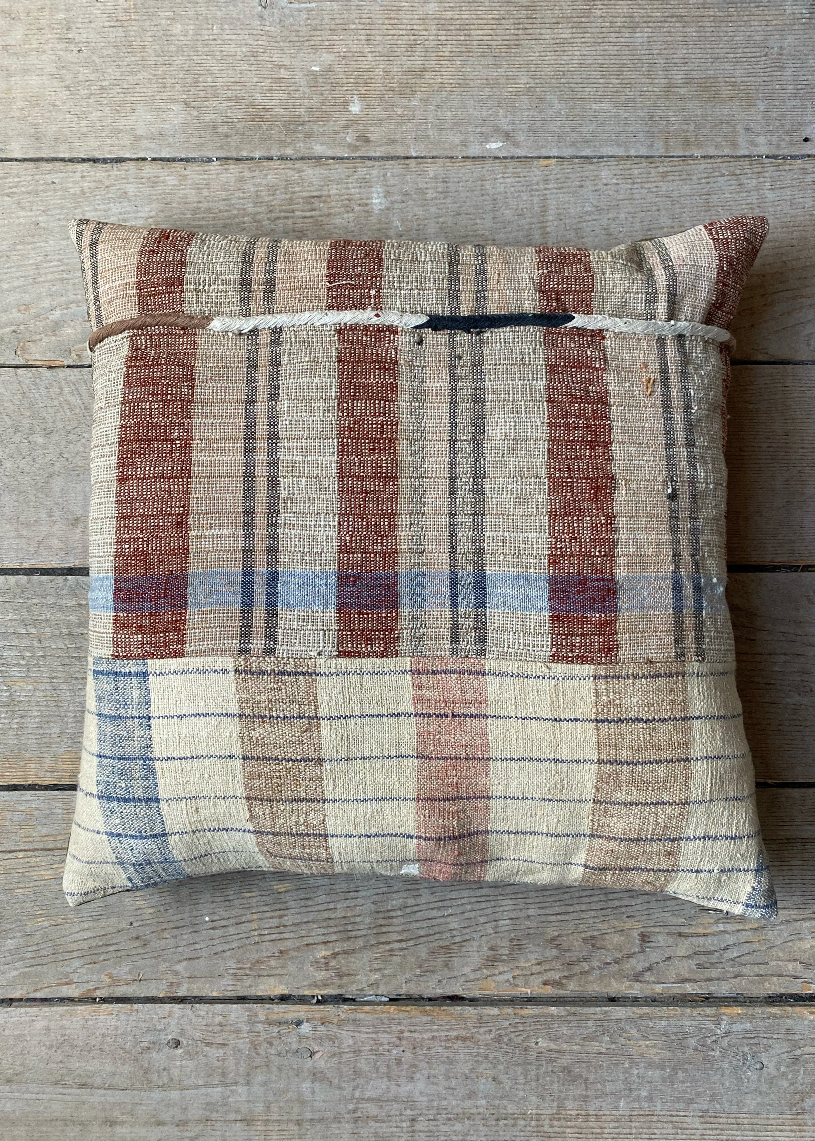 portuguese grain sack patched pillow #5