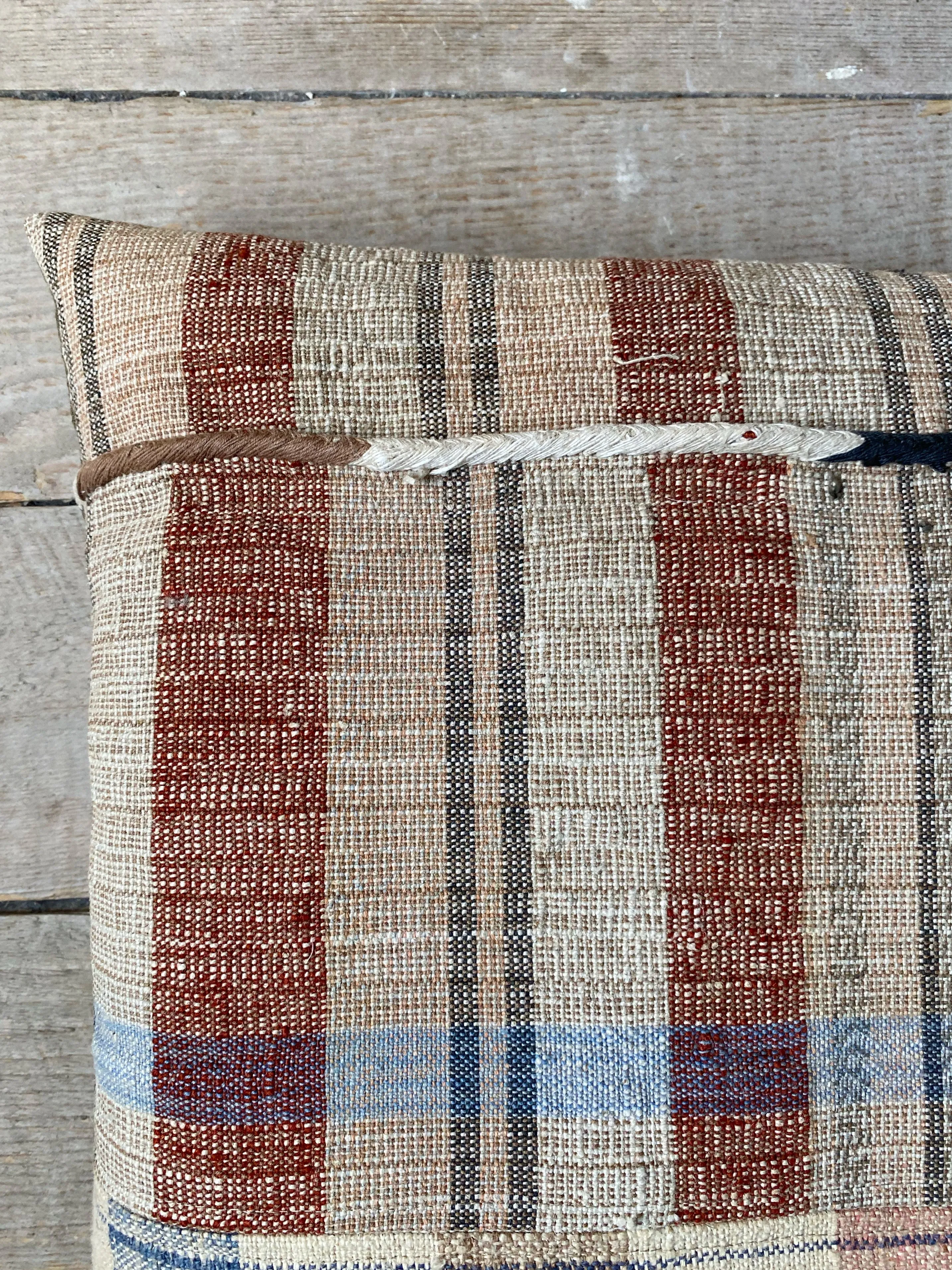 portuguese grain sack patched pillow #5