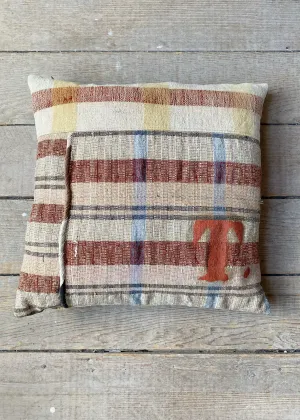 portuguese grain sack patched pillow #6