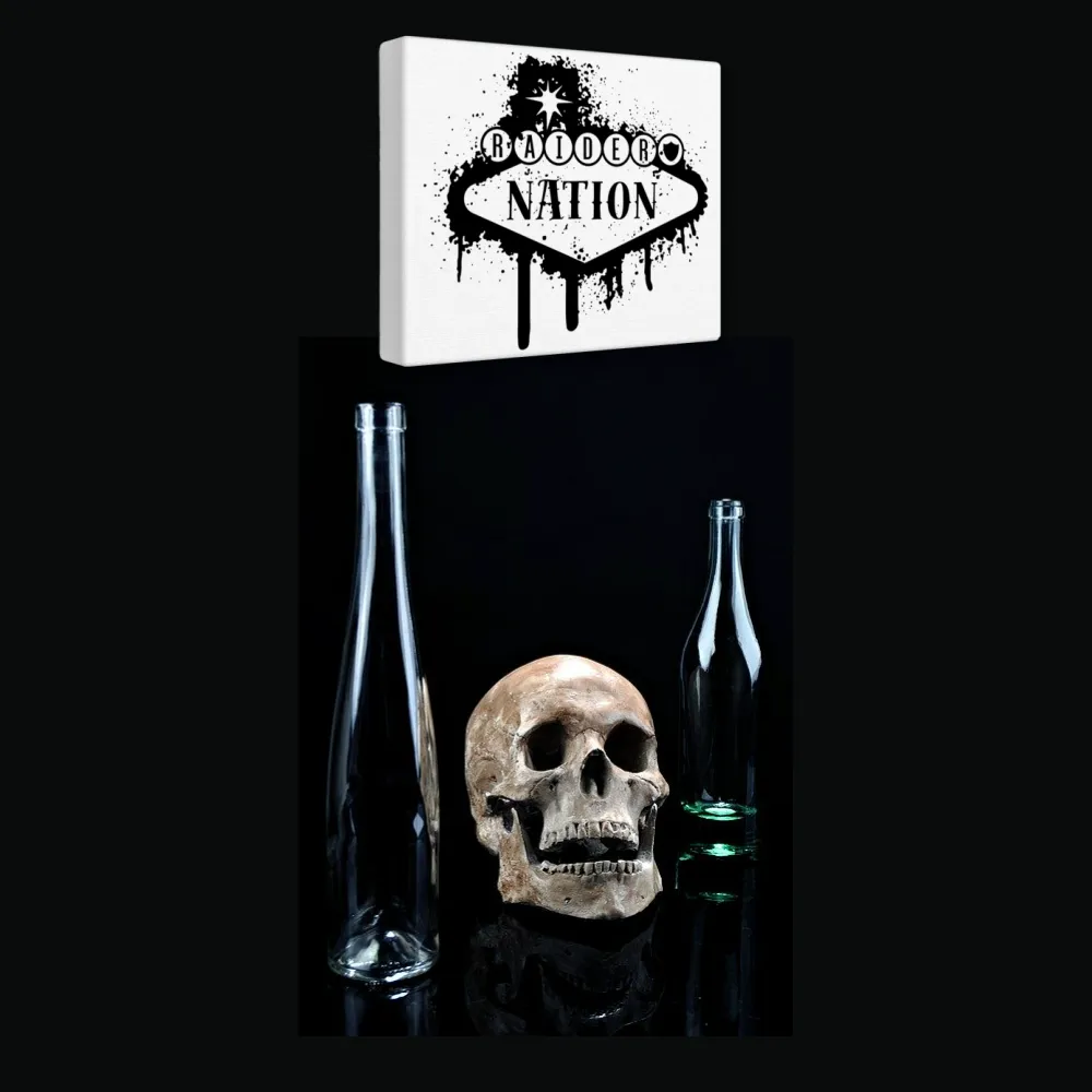 Raider Nation Black And White Splash Vegas Canvas Fan Favorite Painting