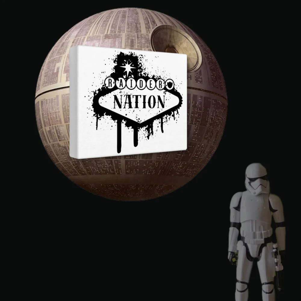 Raider Nation Black And White Splash Vegas Canvas Fan Favorite Painting