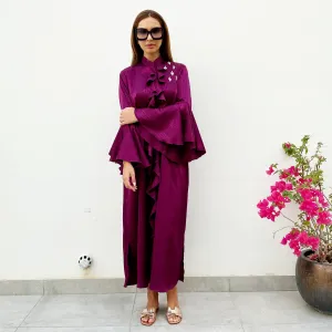 RAM21 BURGUNDY AMAL SUMMER SHIRT DRESS