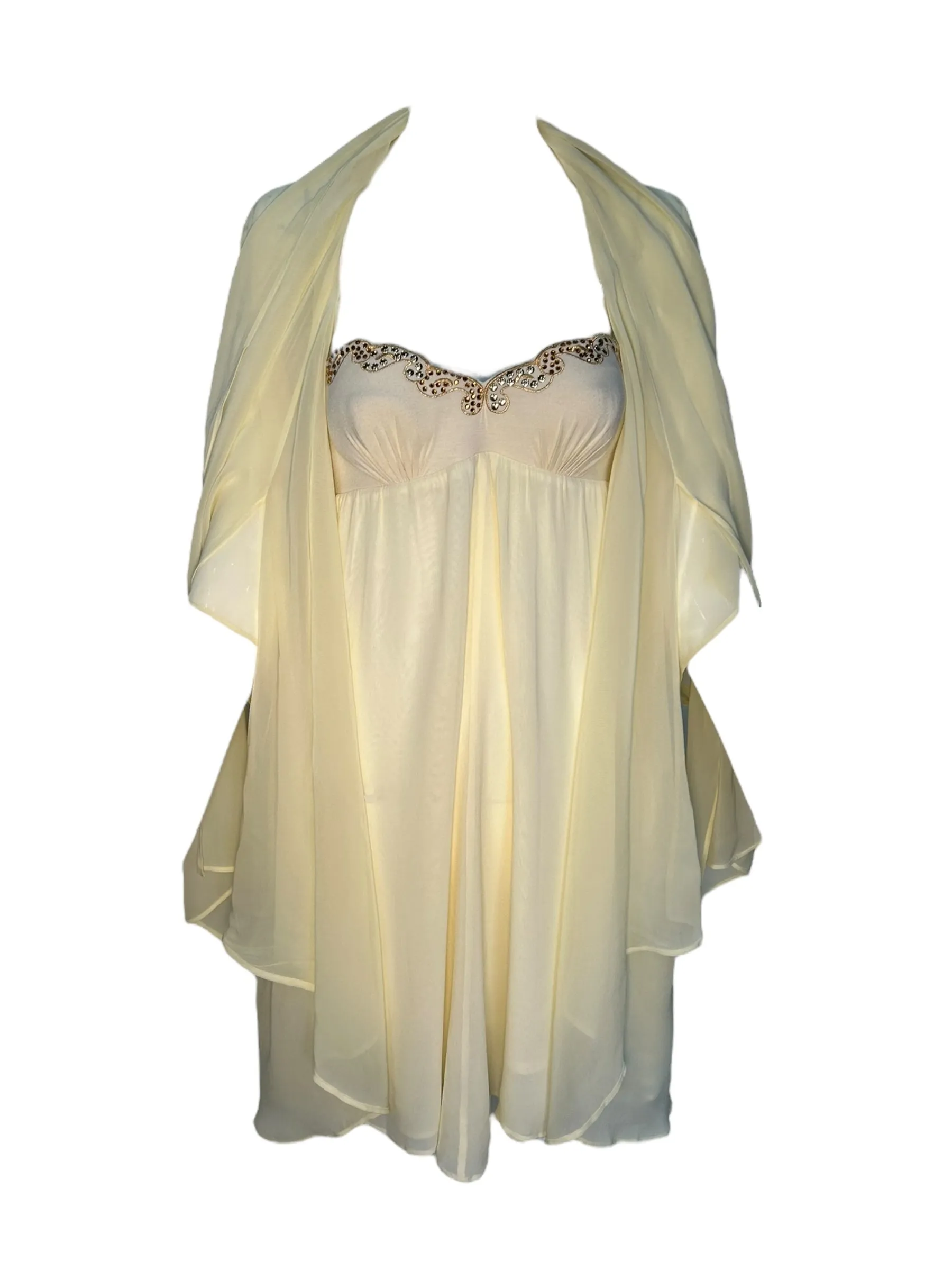 Ritmo di Perla of La Perla Ethereal Patel Yellow Babydoll Chiffon Ensemble