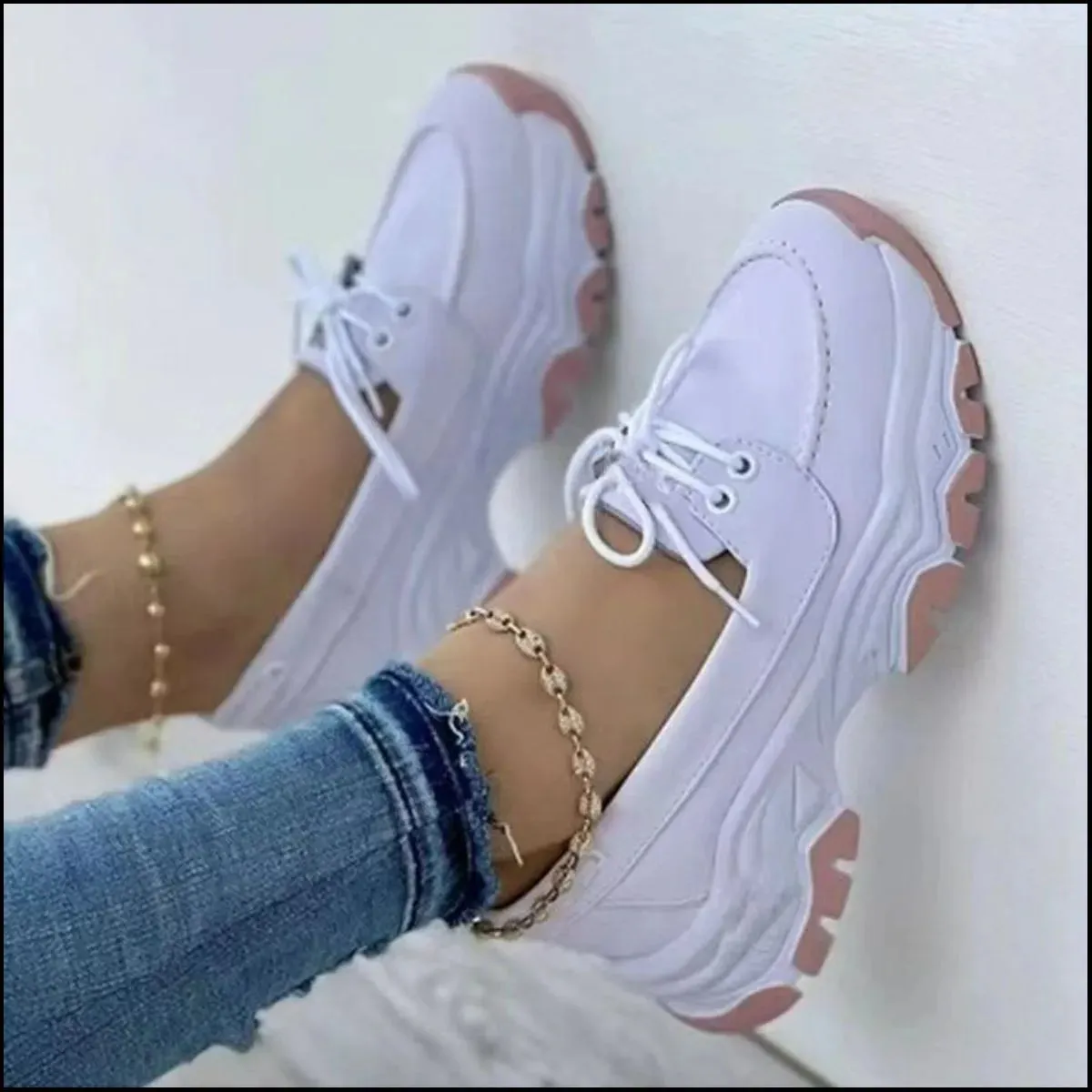 Round Toe Platform Slip-Ons