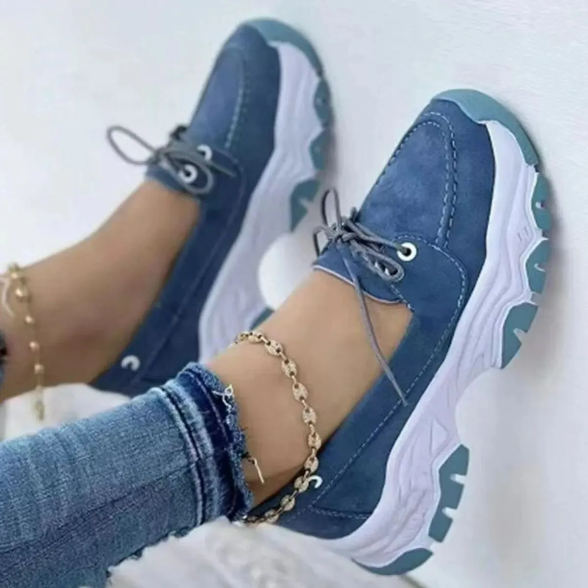 Round Toe Platform Slip-Ons