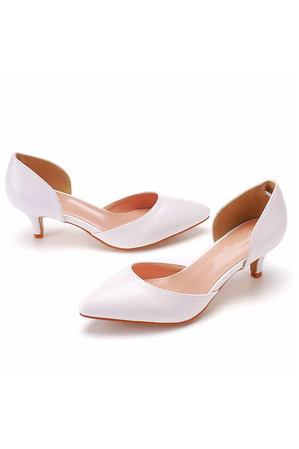 Roycebridal Peep Toe Satin Slip On Shoes High Heel