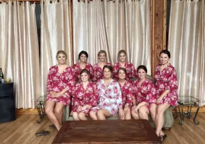 SALE! Bridesmaid Robes, Cotton Floral Robe, Custom Bridesmaid Gifts, Getting Ready Robes, Robes Set, Bridal Party Gifts, Bridal Robes