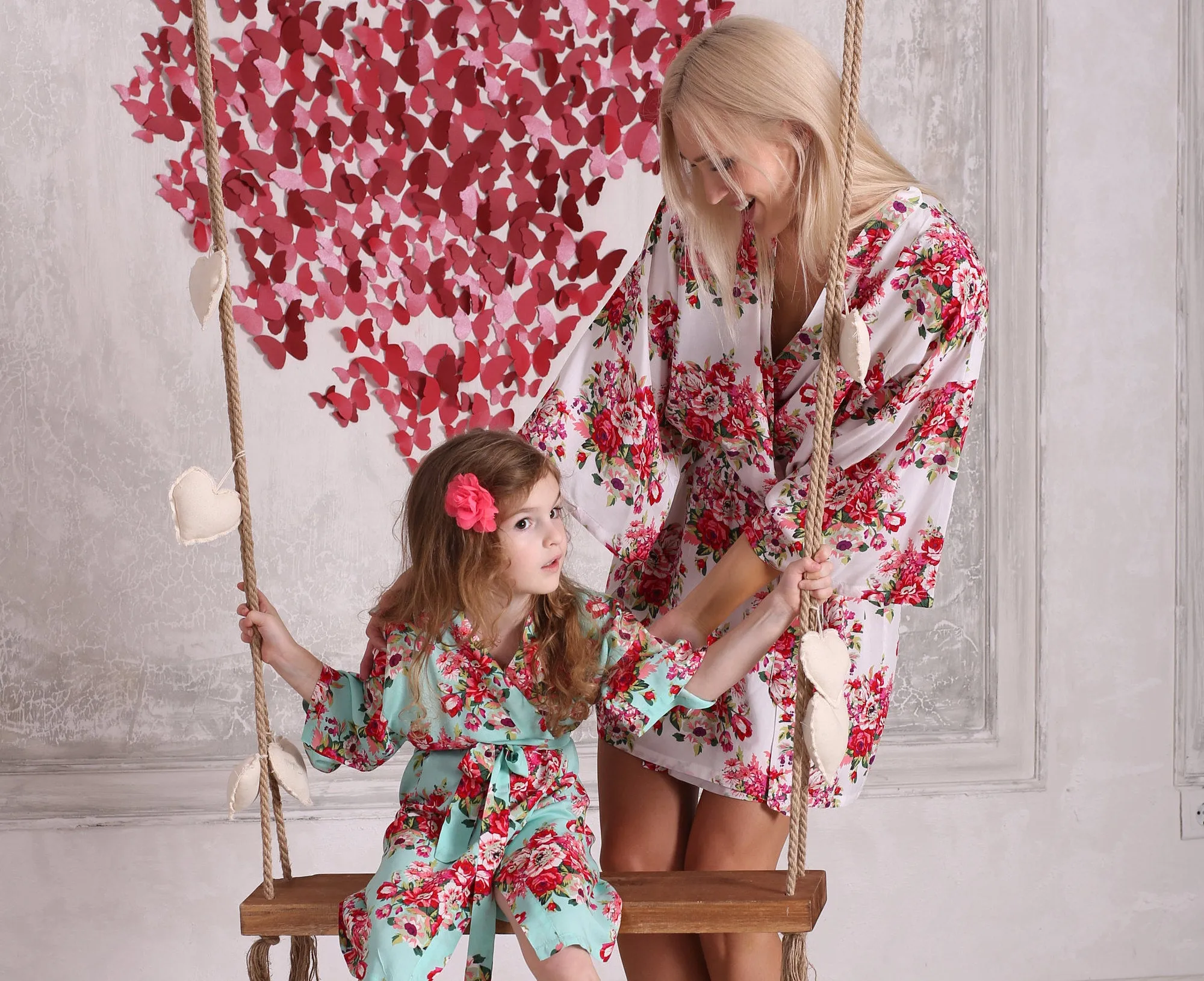 SALE! Bridesmaid Robes, Cotton Floral Robe, Custom Bridesmaid Gifts, Getting Ready Robes, Robes Set, Bridal Party Gifts, Bridal Robes