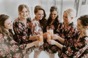Sale! Bridesmaid Robes -Floral Cotton Robes -Getting Ready Robes -Bridal Party -Kimono Robe***Discount for Multi Orders, Please message us**