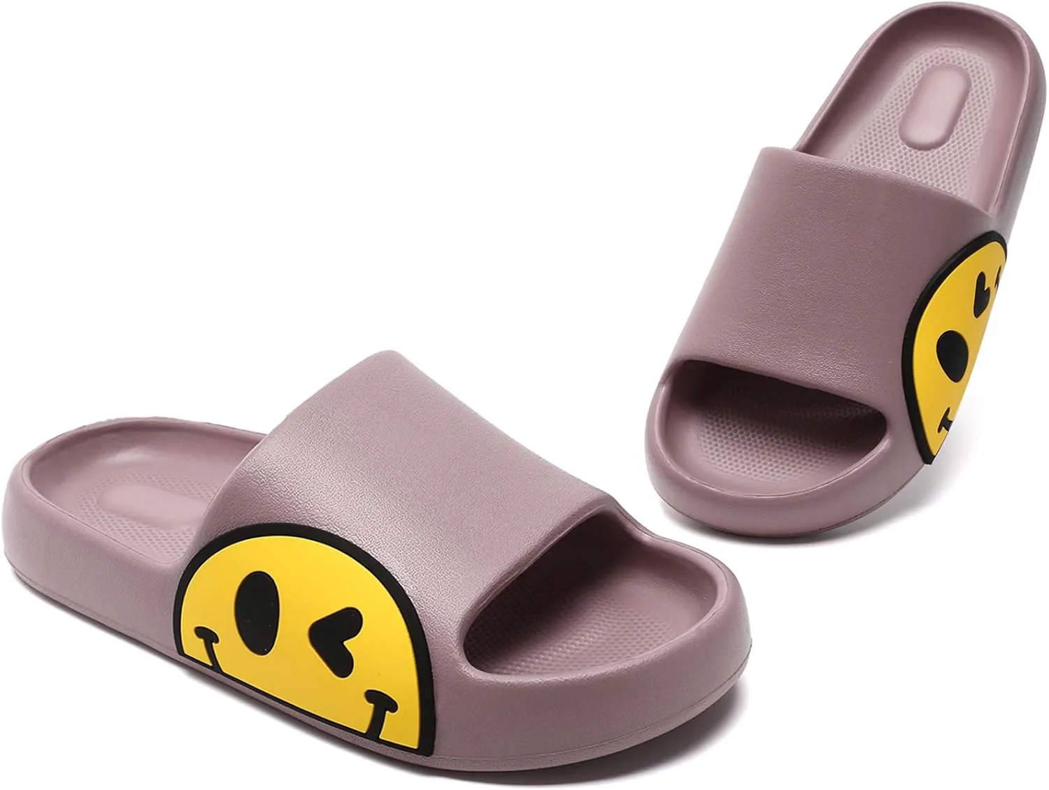 Sandals for Girls and Boys, Mens Slippers Sandals for Women, EVA Anti-Slip Indoor & Outdoor Kids Slippers Smile Face Open Toe Casual Shower Shoes