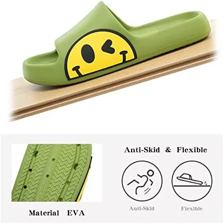 Sandals for Girls and Boys, Mens Slippers Sandals for Women, EVA Anti-Slip Indoor & Outdoor Kids Slippers Smile Face Open Toe Casual Shower Shoes