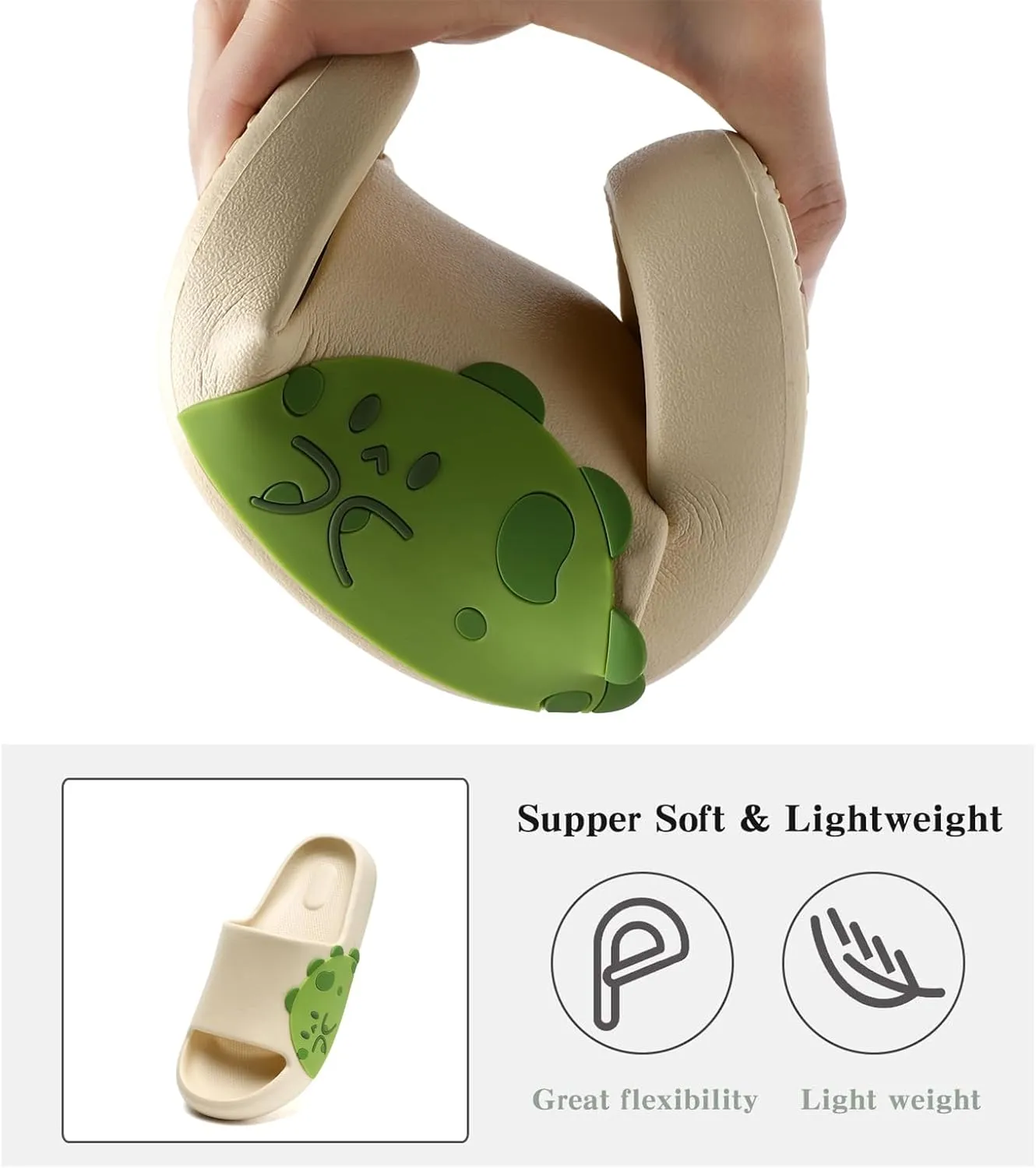 Sandals for Girls and Boys, Mens Slippers Sandals for Women, EVA Anti-Slip Indoor & Outdoor Kids Slippers Smile Face Open Toe Casual Shower Shoes