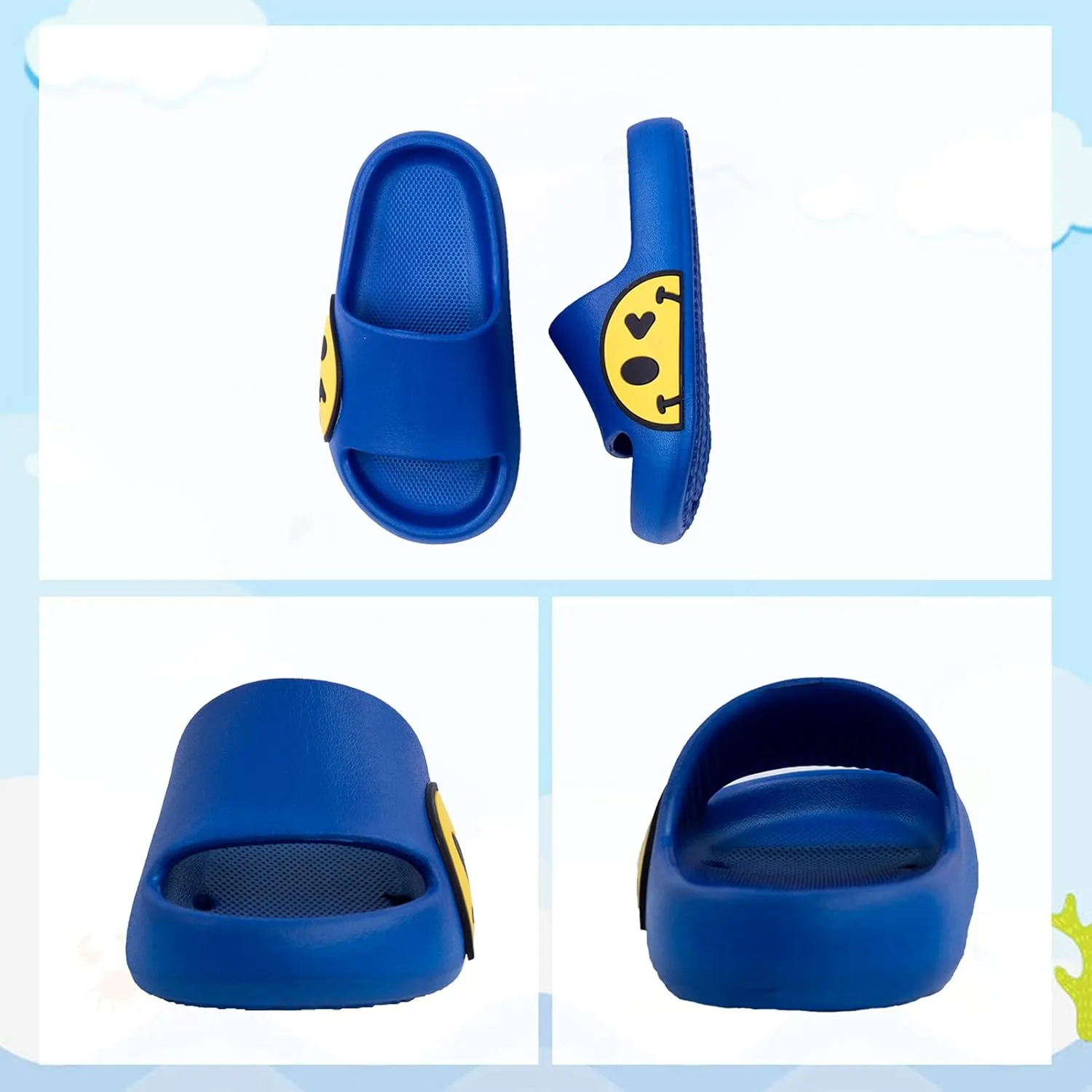 Sandals for Girls and Boys, Mens Slippers Sandals for Women, EVA Anti-Slip Indoor & Outdoor Kids Slippers Smile Face Open Toe Casual Shower Shoes