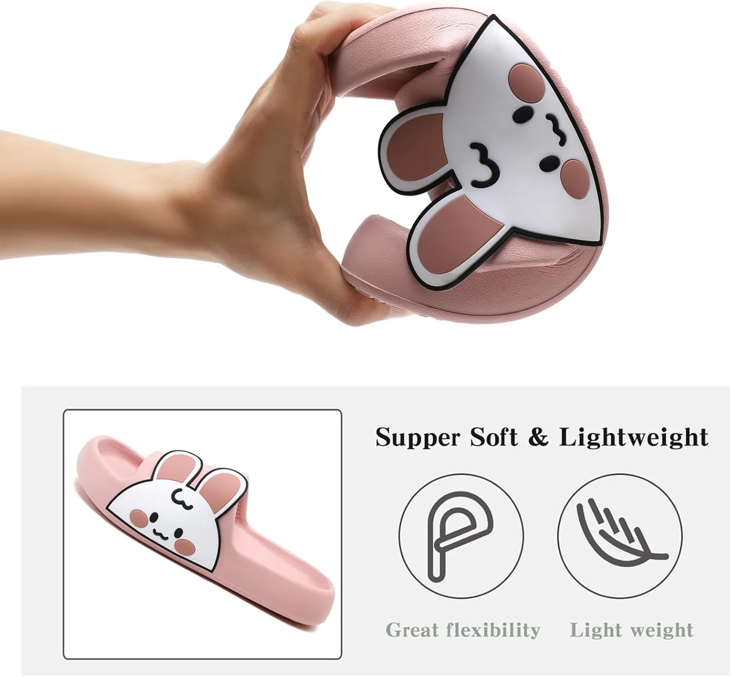 Sandals for Girls and Boys, Mens Slippers Sandals for Women, EVA Anti-Slip Indoor & Outdoor Kids Slippers Smile Face Open Toe Casual Shower Shoes