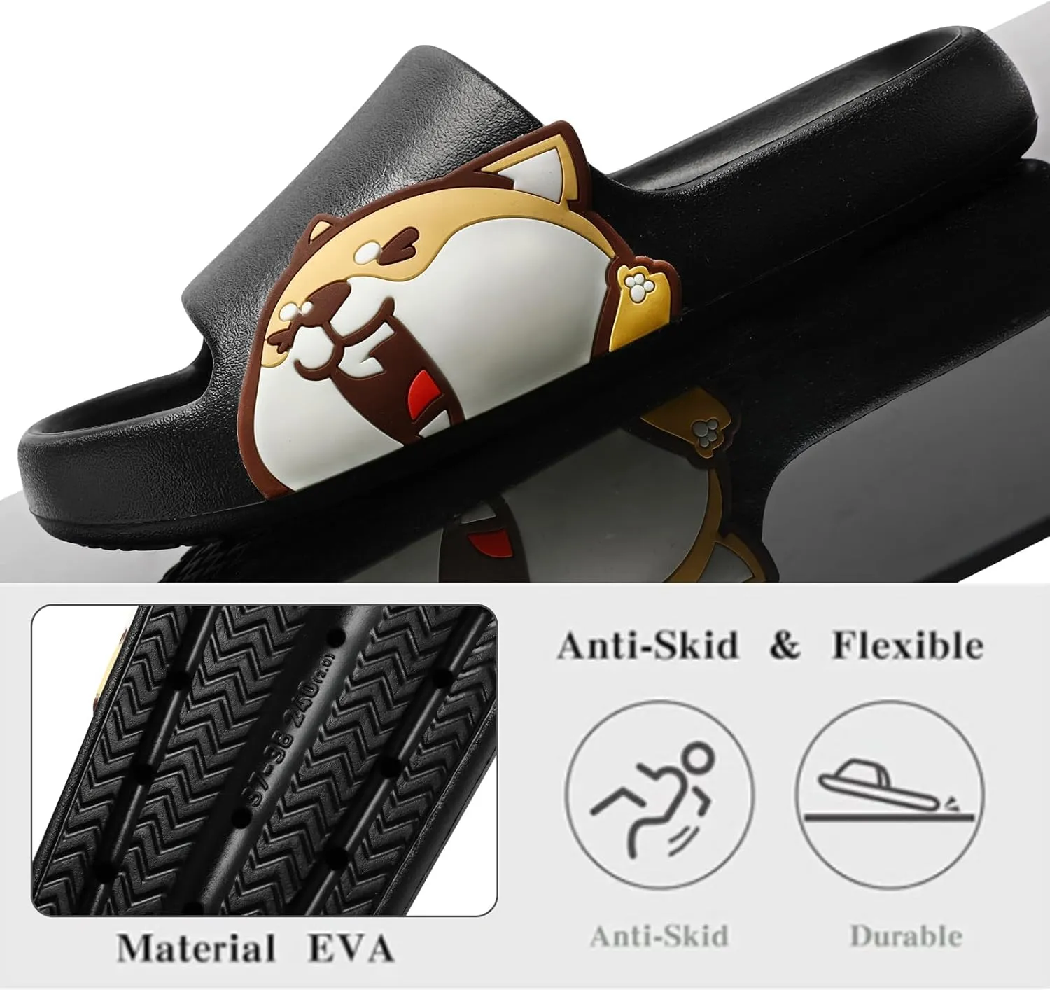 Sandals for Girls and Boys, Mens Slippers Sandals for Women, EVA Anti-Slip Indoor & Outdoor Kids Slippers Smile Face Open Toe Casual Shower Shoes
