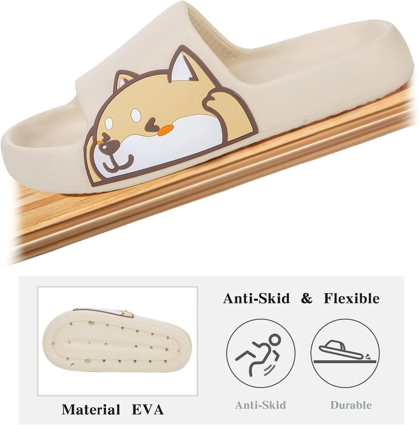 Sandals for Girls and Boys, Mens Slippers Sandals for Women, EVA Anti-Slip Indoor & Outdoor Kids Slippers Smile Face Open Toe Casual Shower Shoes