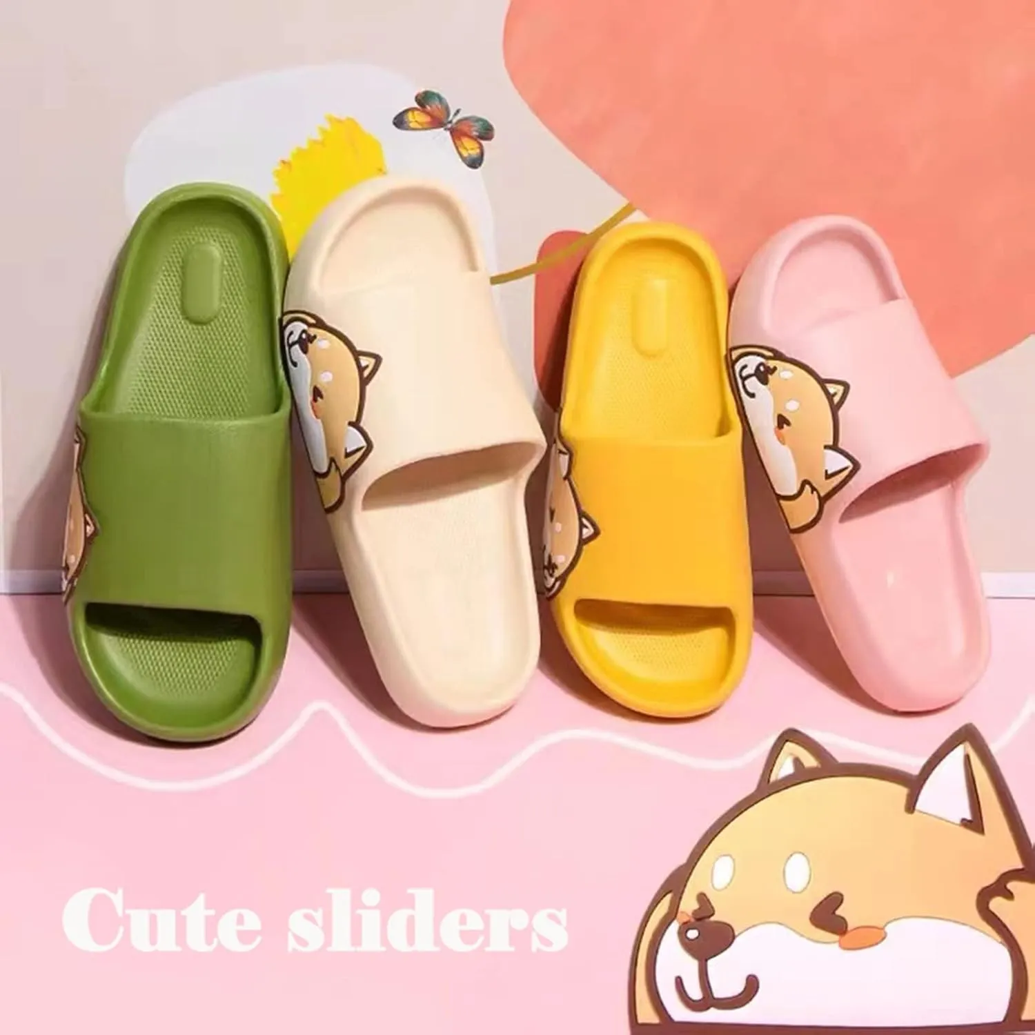 Sandals for Girls and Boys, Mens Slippers Sandals for Women, EVA Anti-Slip Indoor & Outdoor Kids Slippers Smile Face Open Toe Casual Shower Shoes