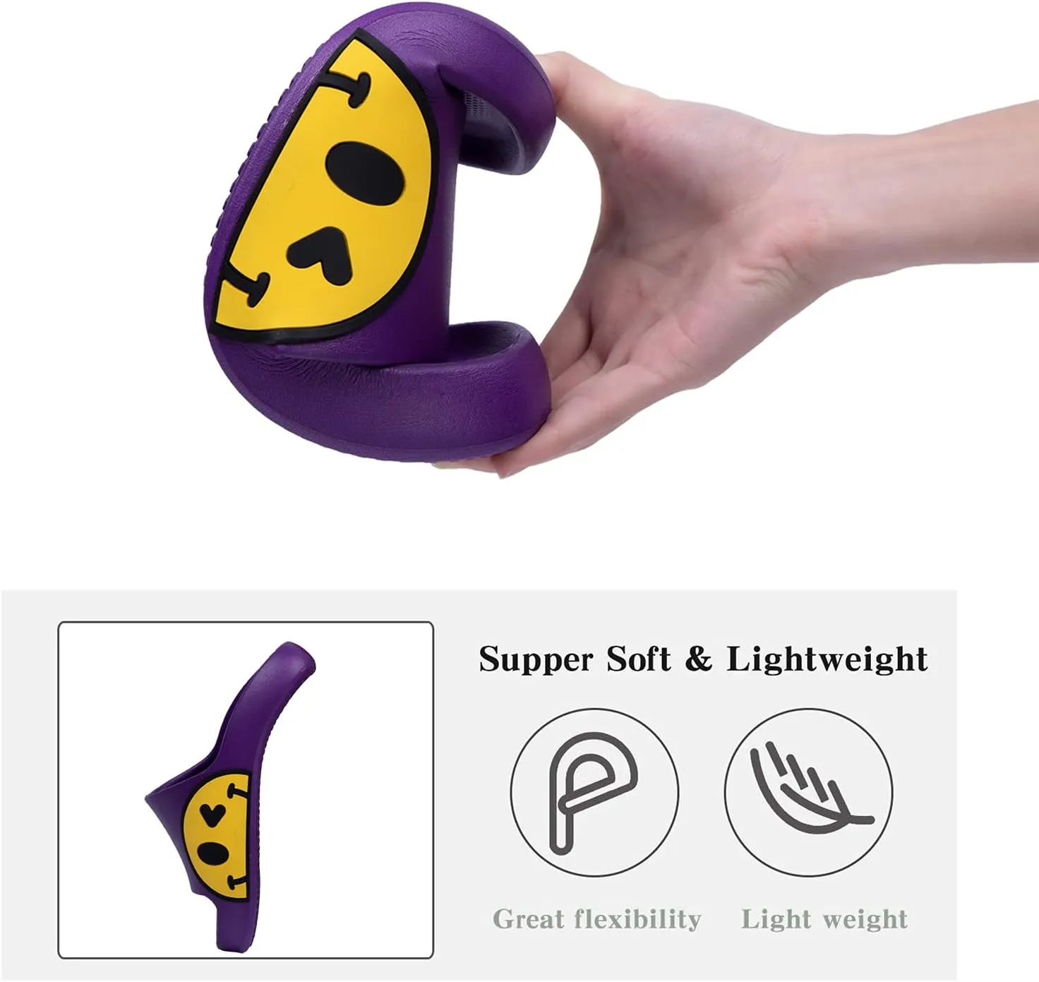 Sandals for Girls and Boys, Mens Slippers Sandals for Women, EVA Anti-Slip Indoor & Outdoor Kids Slippers Smile Face Open Toe Casual Shower Shoes