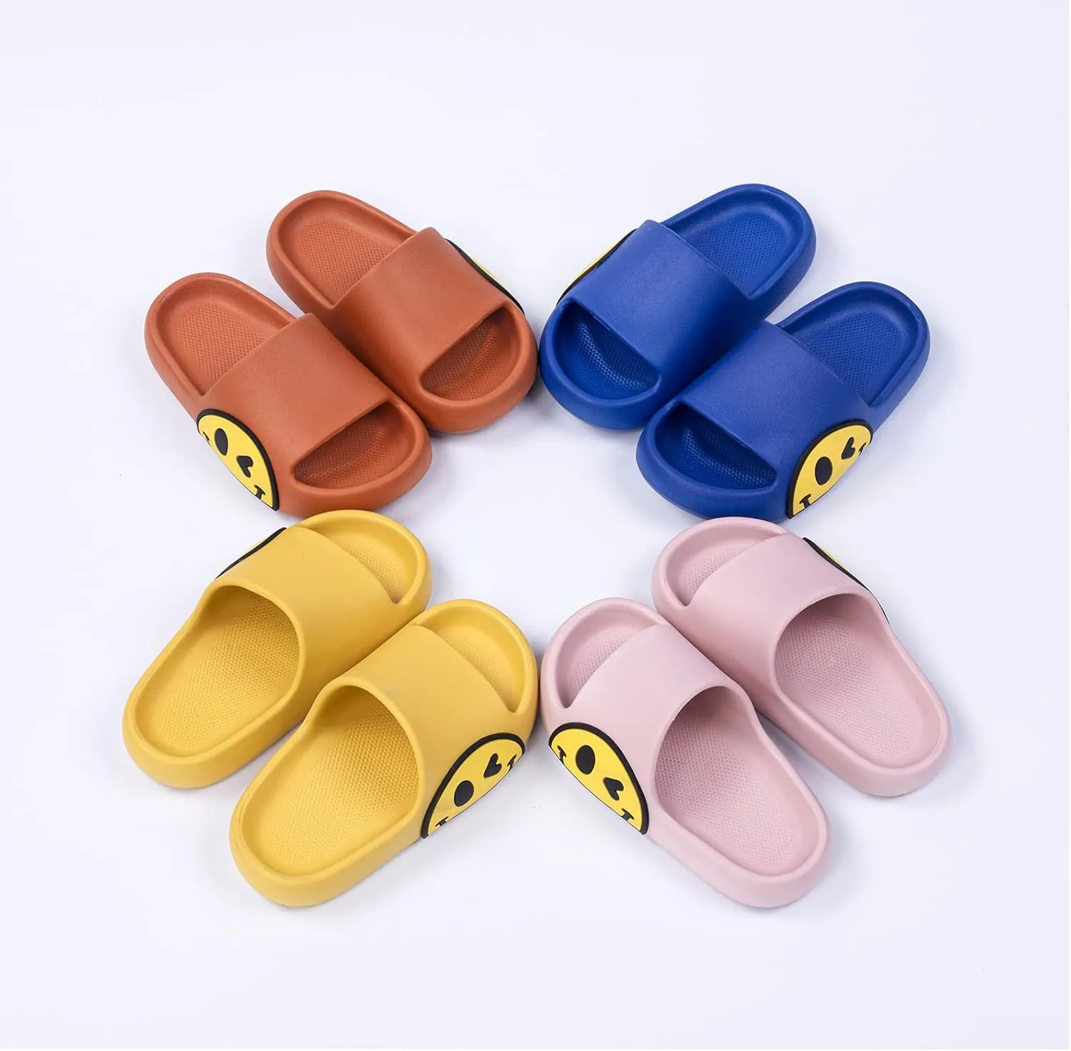 Sandals for Girls and Boys, Mens Slippers Sandals for Women, EVA Anti-Slip Indoor & Outdoor Kids Slippers Smile Face Open Toe Casual Shower Shoes