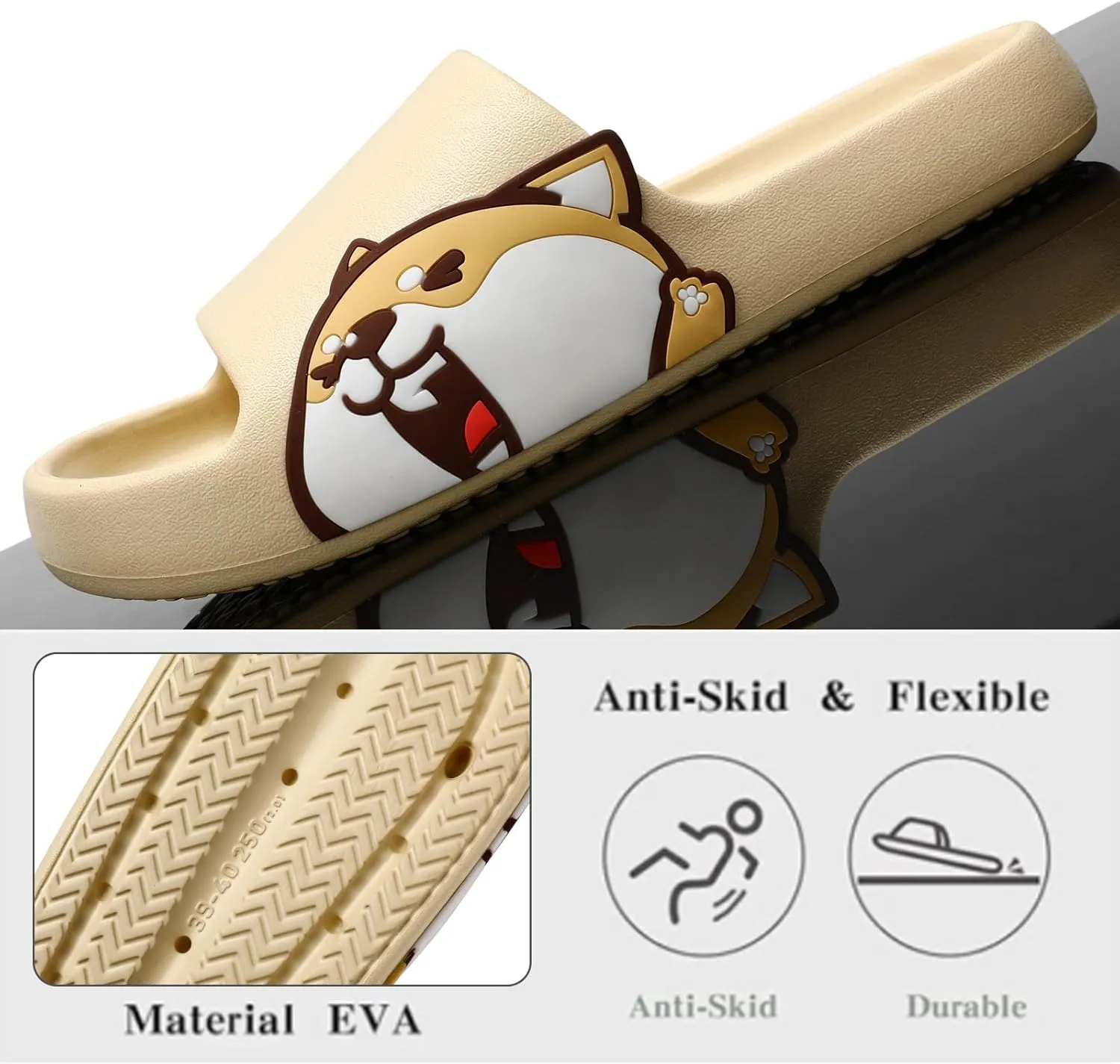 Sandals for Girls and Boys, Mens Slippers Sandals for Women, EVA Anti-Slip Indoor & Outdoor Kids Slippers Smile Face Open Toe Casual Shower Shoes