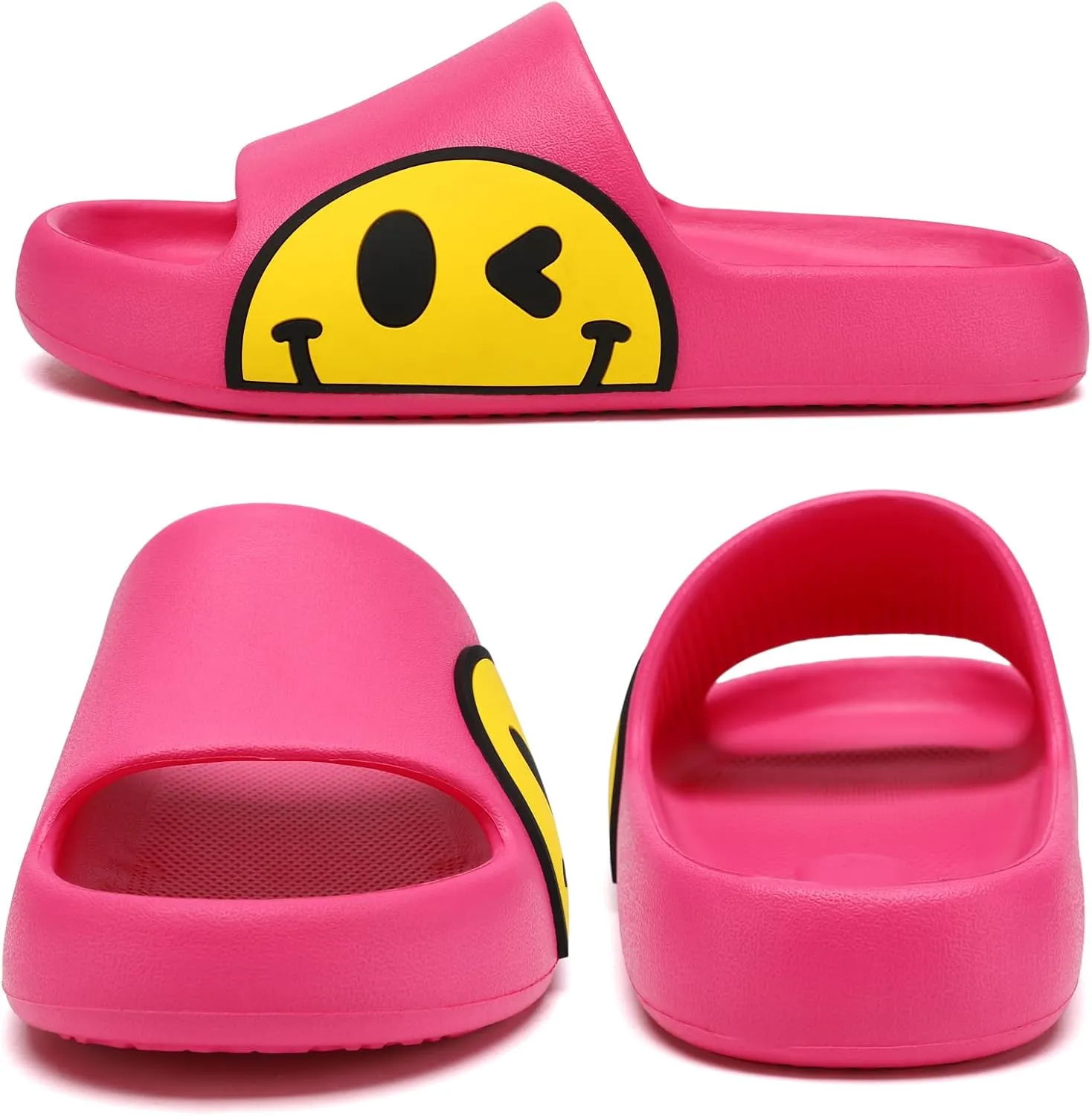 Sandals for Girls and Boys, Mens Slippers Sandals for Women, EVA Anti-Slip Indoor & Outdoor Kids Slippers Smile Face Open Toe Casual Shower Shoes