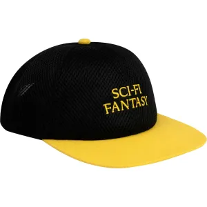 Sci-Fi Fantasy Full Mesh Logo Hat Snapback Black Yellow