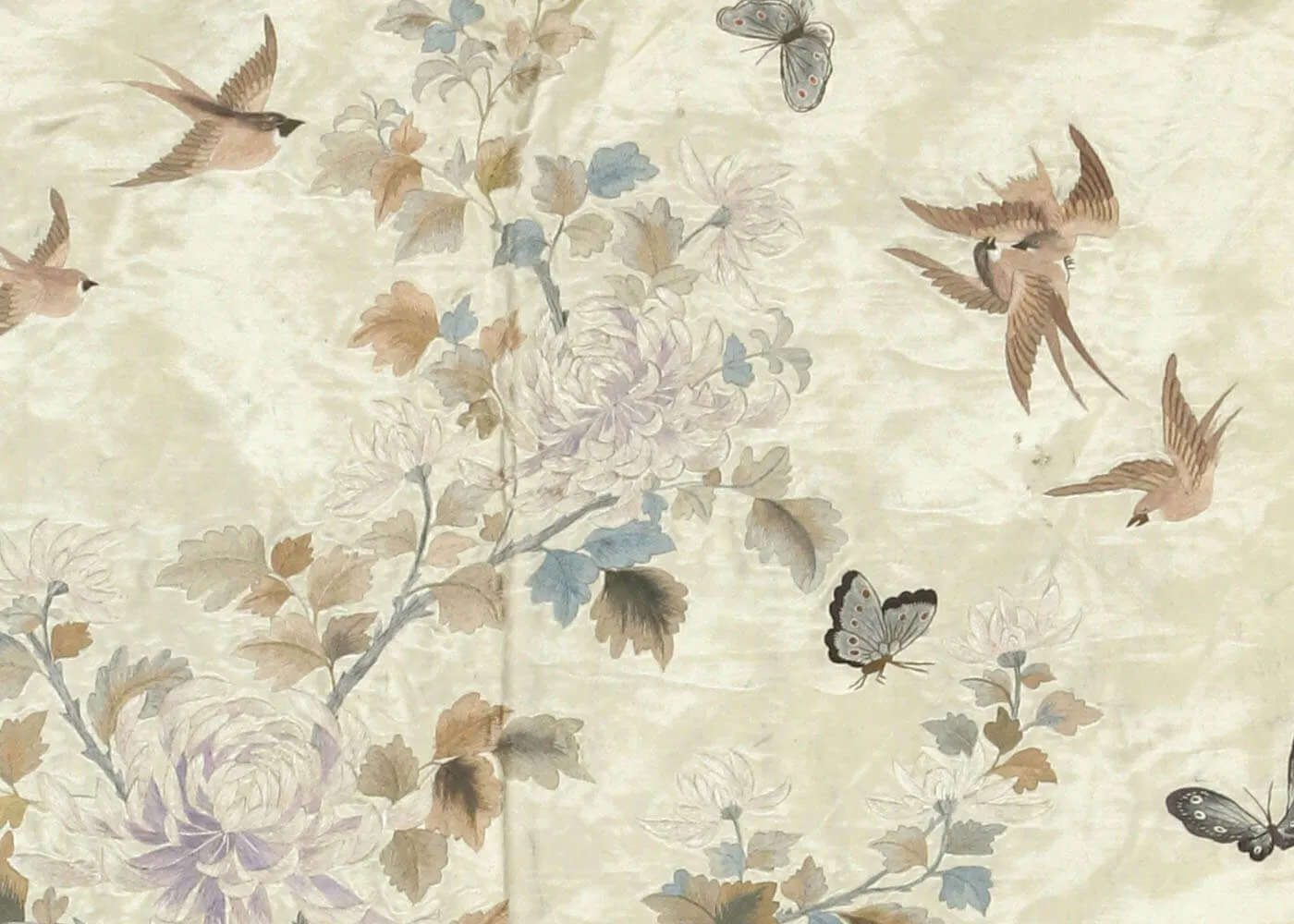 Semi Antique Cantonese Silk Embrodery - 4' x 6'