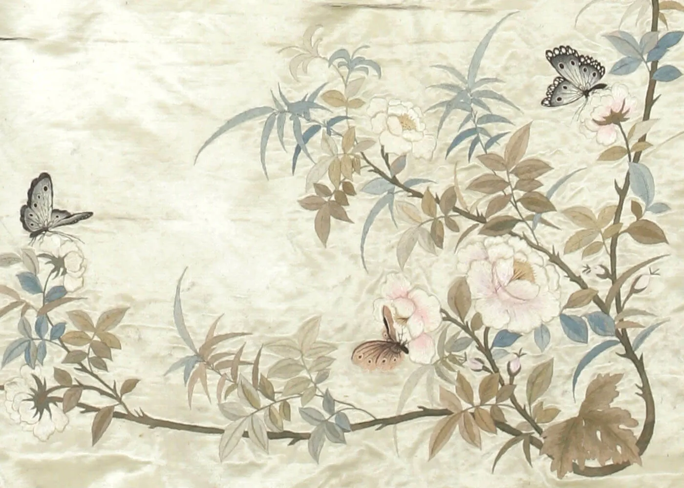 Semi Antique Cantonese Silk Embrodery - 4' x 6'