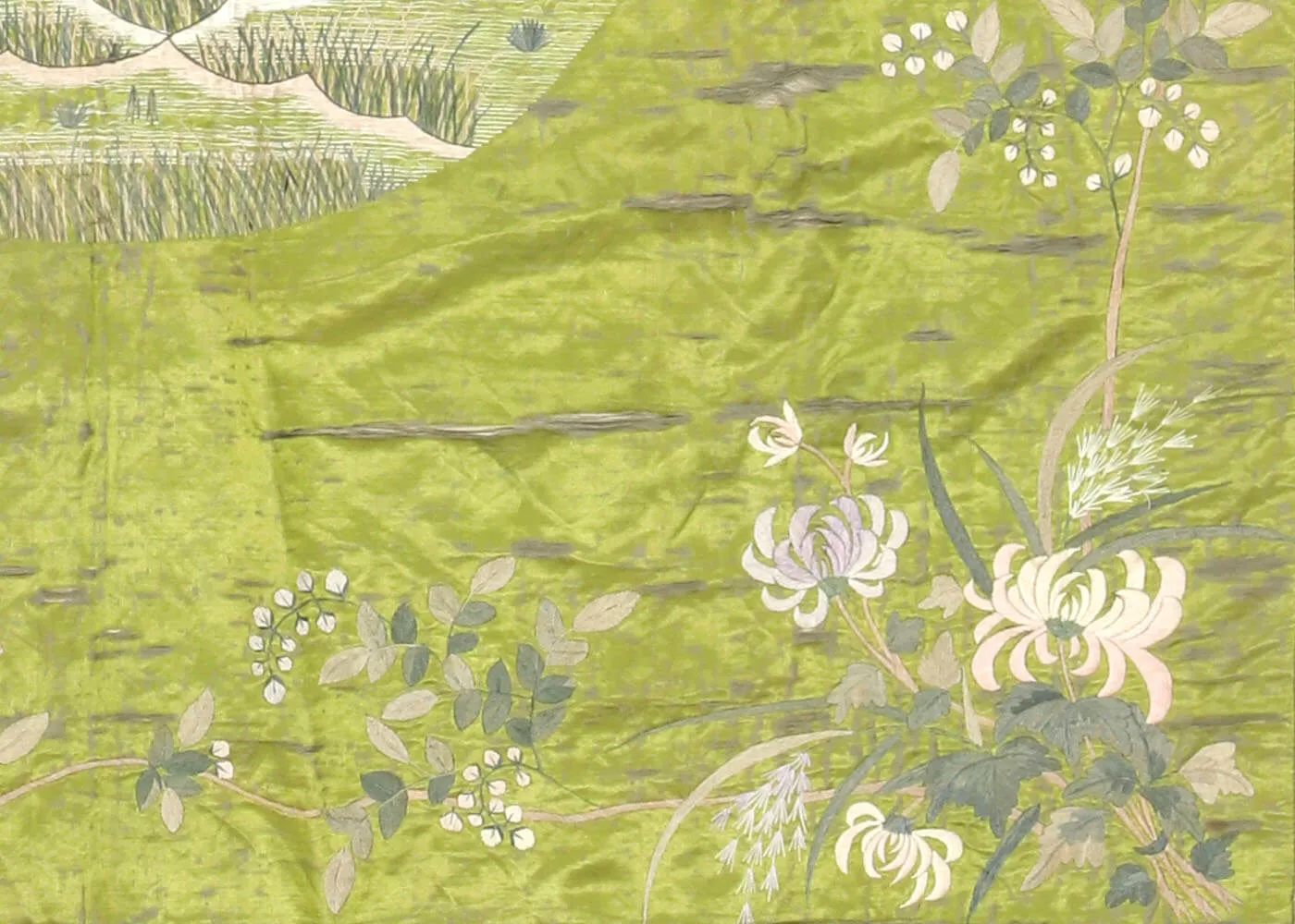Semi Antique Cantonese Silk Embrodery - 4'5" x 4'8"